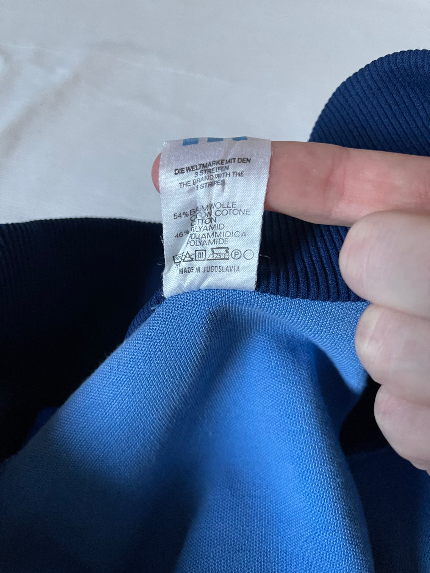 Vintage 70's Adidas Jacket Track Top Blue Made in Yugoslavia Size S-M