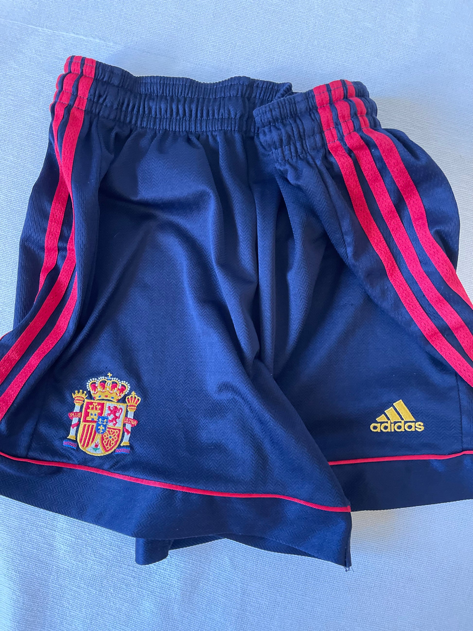 Spain Adidas 1998 - 1999 Home Football Shorts Size M Made in England Blue