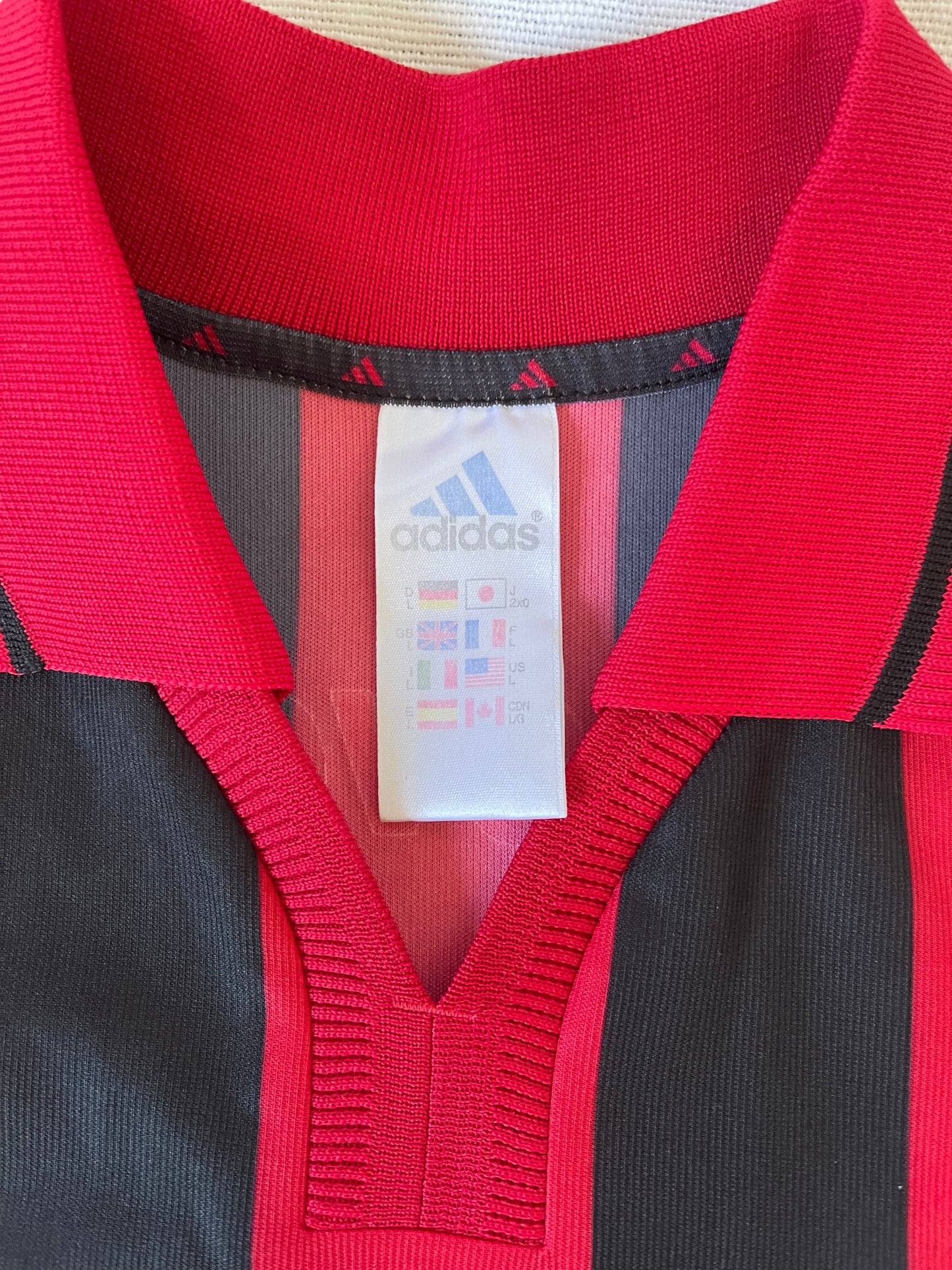 Bayer Leverkusen Adidas 2000-2001 Home Football Shirt Avanza RWE Made in Italy Red Black