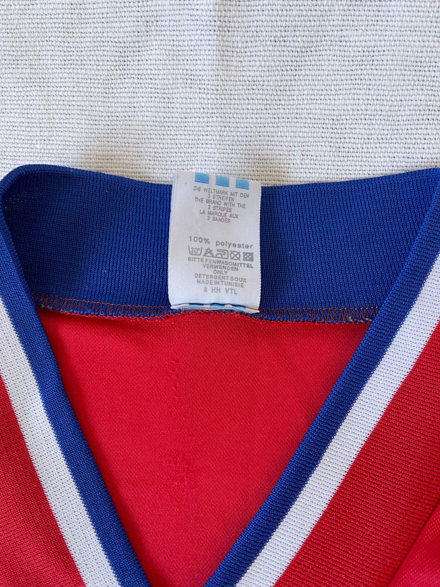 Vintage Adidas Equipment Bayern Munchen Munich 1993-1995 Football Shirt Home #5 Red Blue Opel Size XL Made in UK