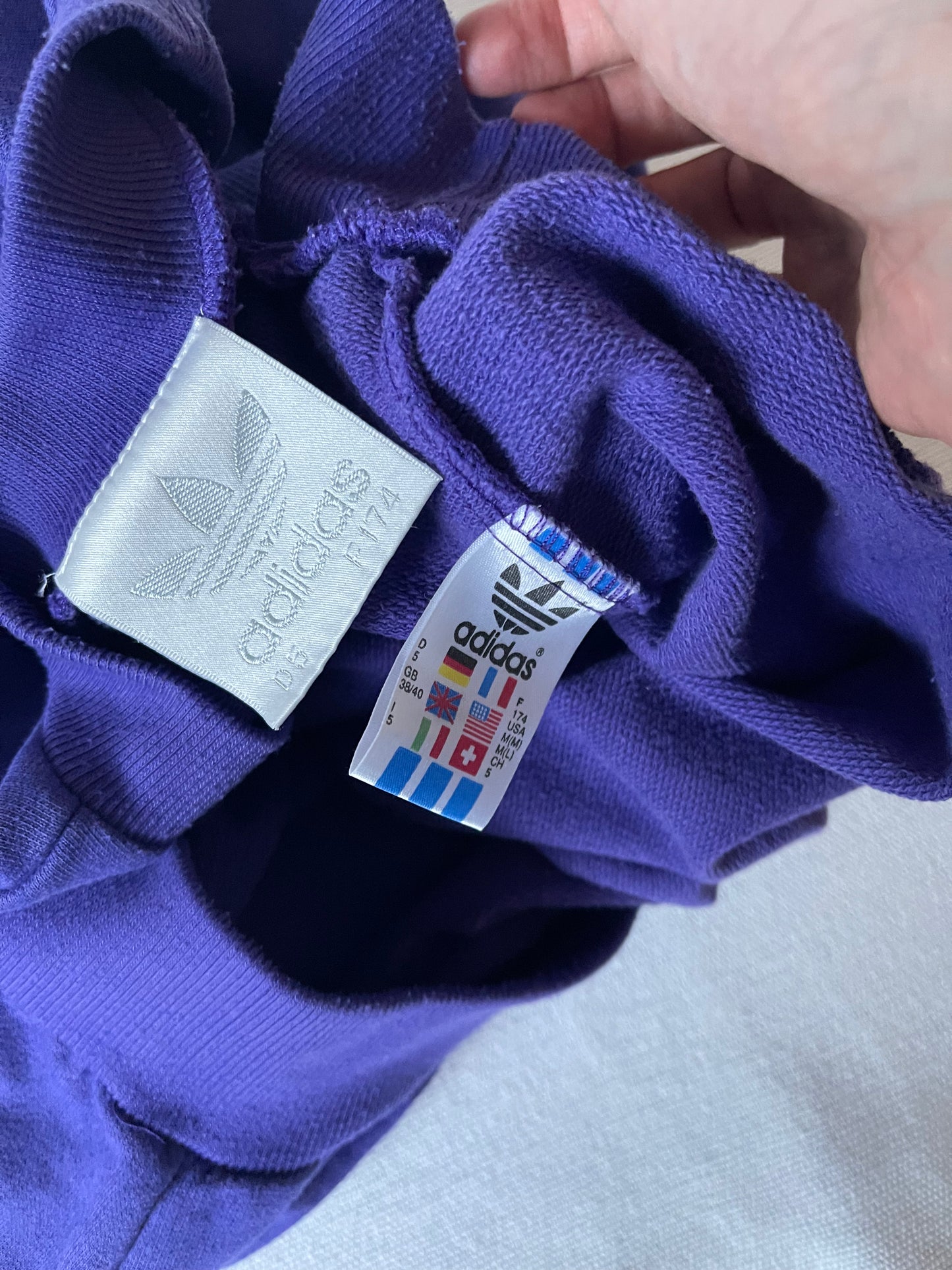 Vintage 90's Adidas Trefoil Sweatshirt Crew Neck Purple Size M-L