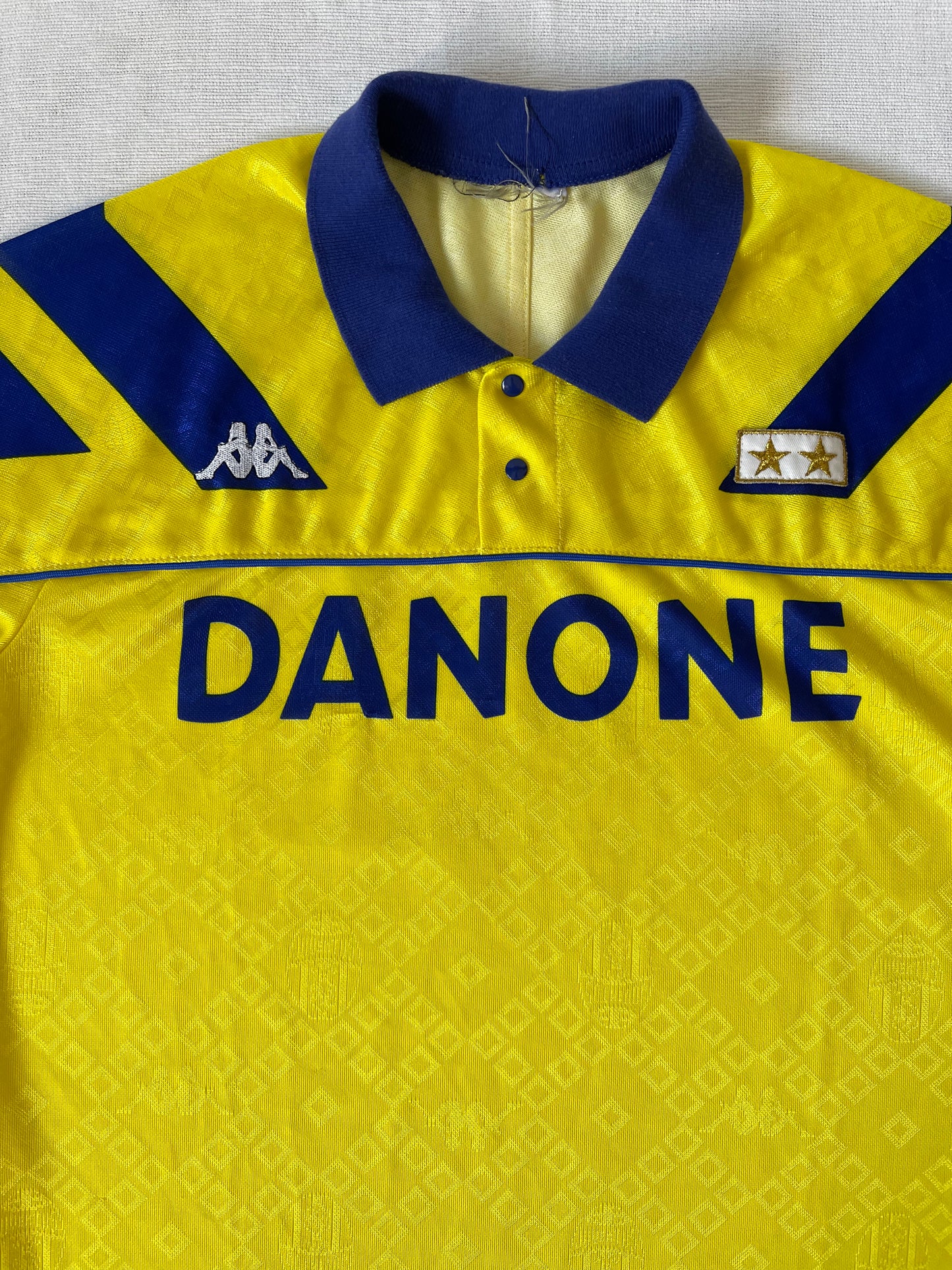 Juventus Torino Kappa 1992 - 1993 Away Football Shirt Yellow Danone Made in Italy Size M