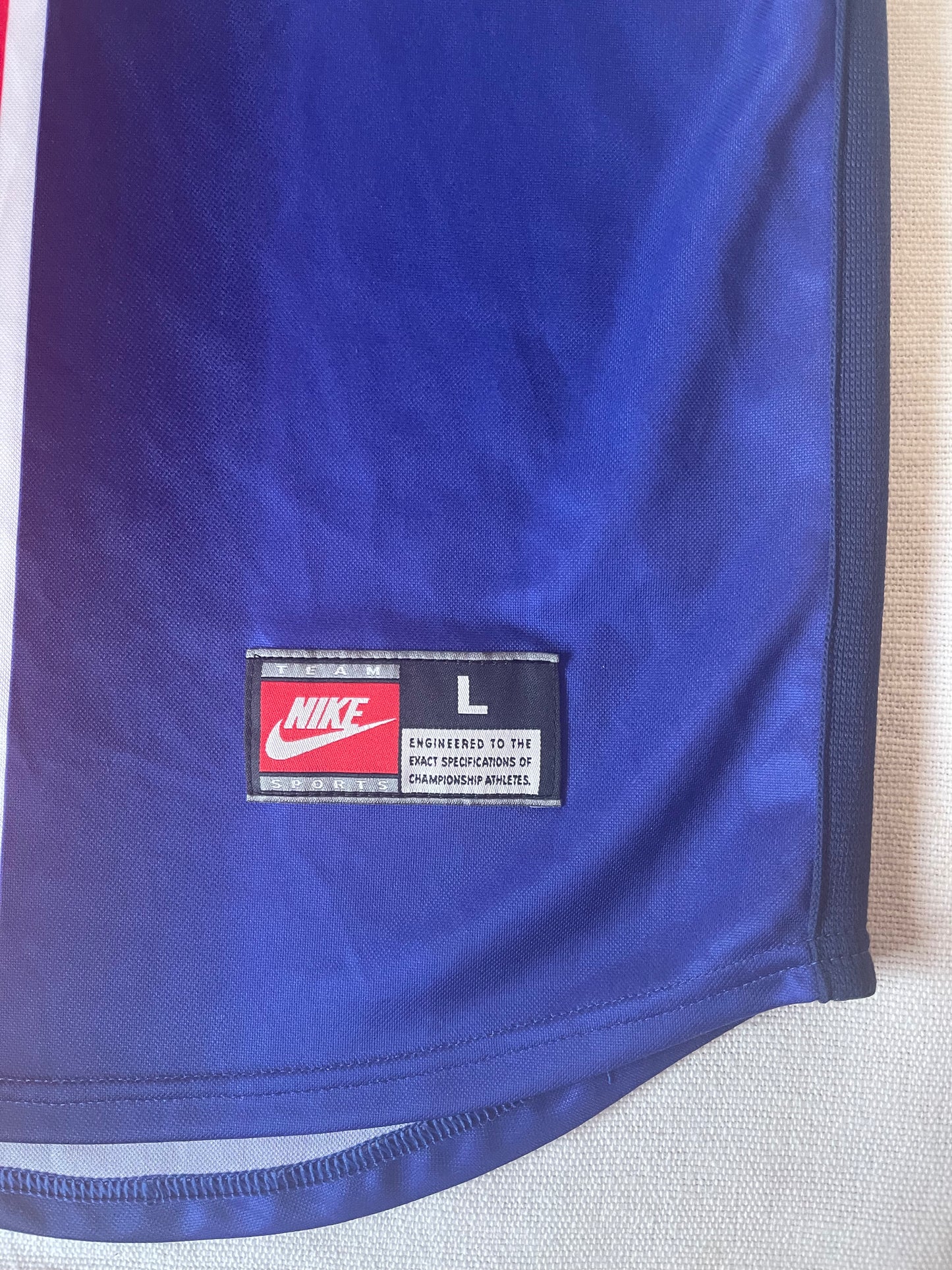 PSG Paris Saint Germain Nike 1998 - 1999 Home Football Opel Shirt Size L Made in UK Red Blue