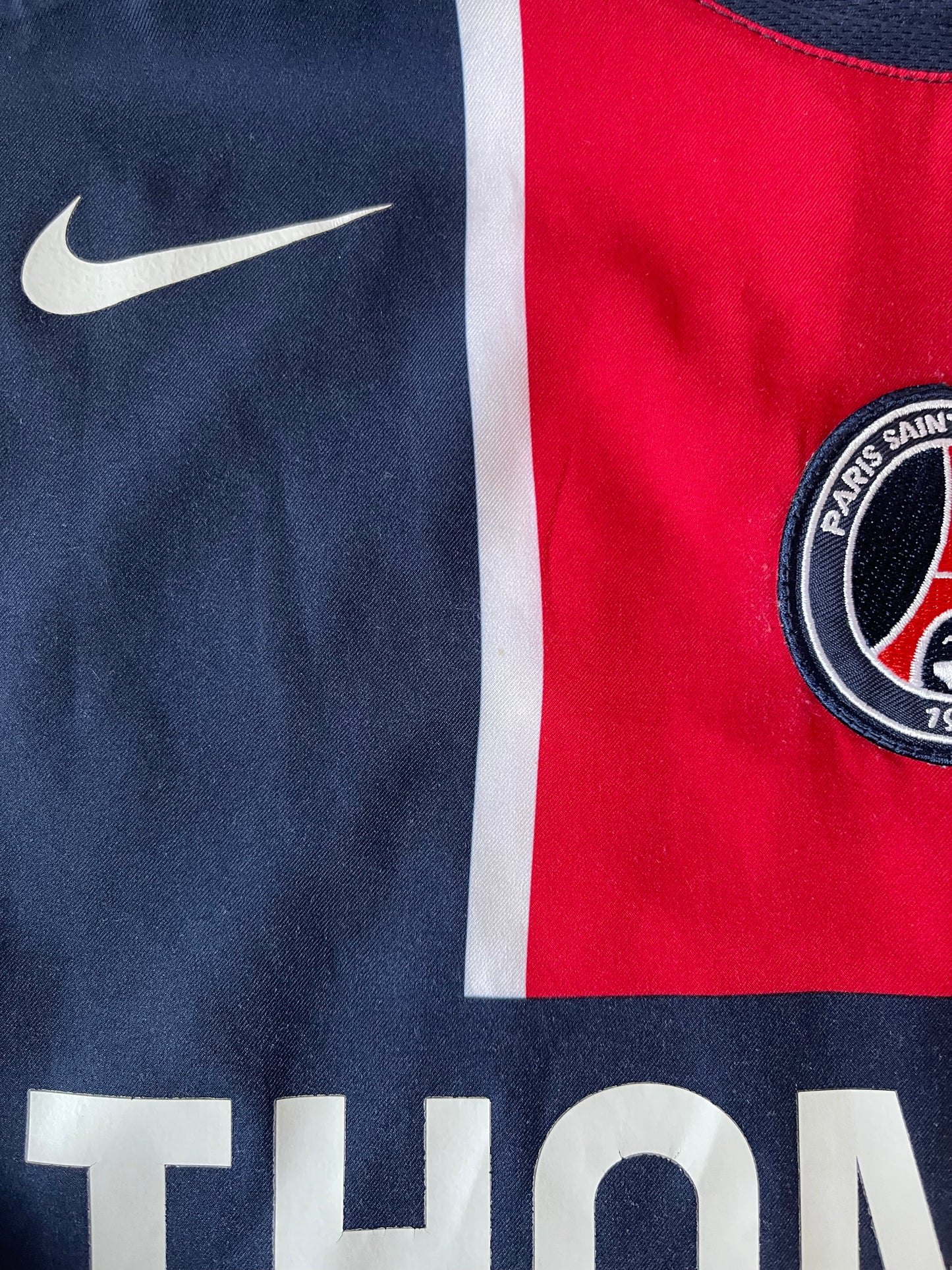 PSG Paris Saint Germain Nike Total 90 2005 - 2006 Home Football Shirt Red Blue Thomson Size L