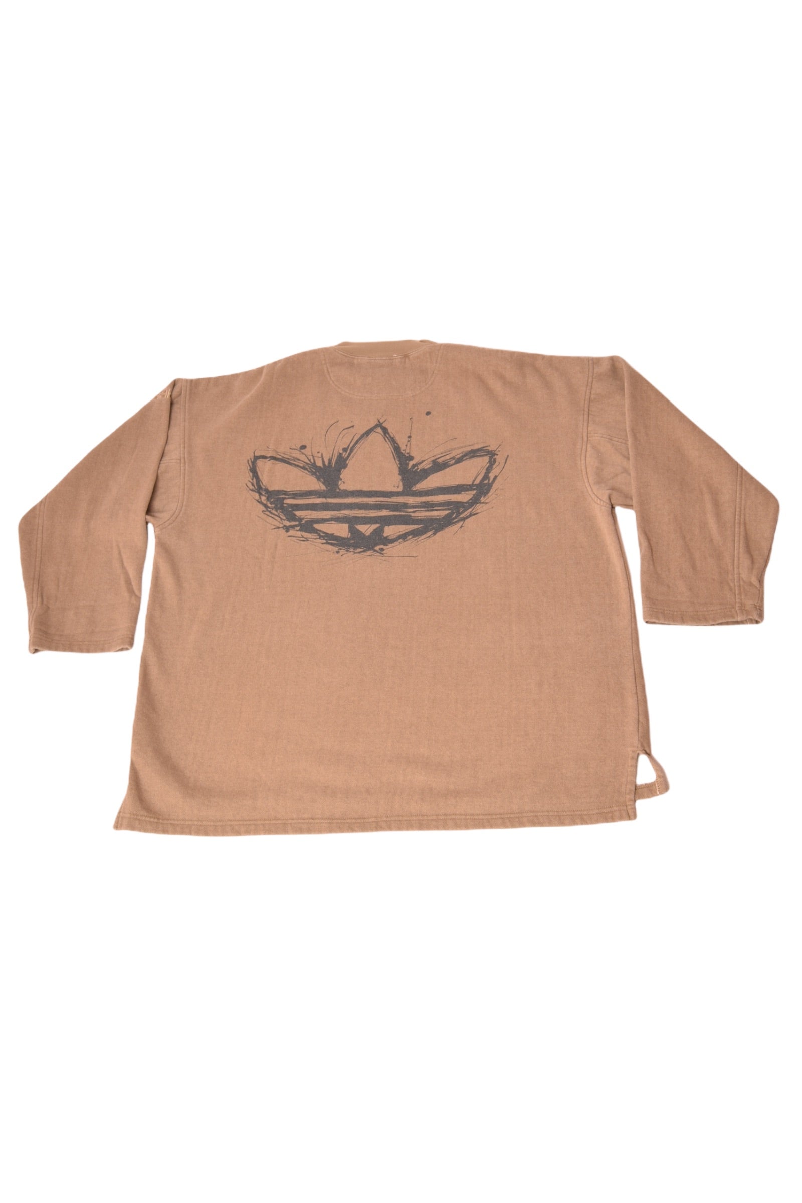 Vintage 90's Adidas Sweatshirt Crew Neck Brown Size XL-XXL