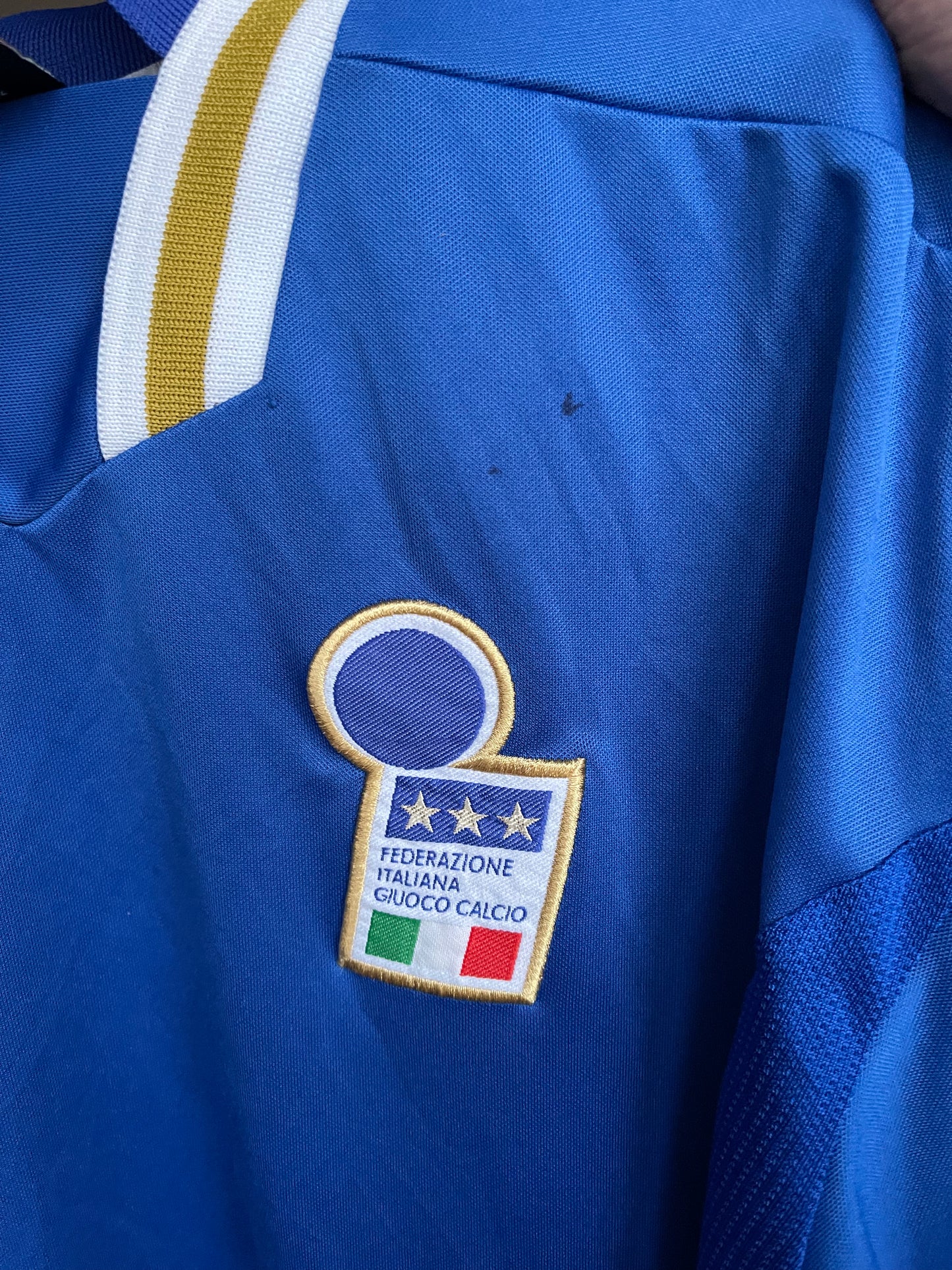 Vintage Italy 1996-1997 Nike Premier DRI FIT Home Football Shirt Size XL Euro 96 Blue Made in UK