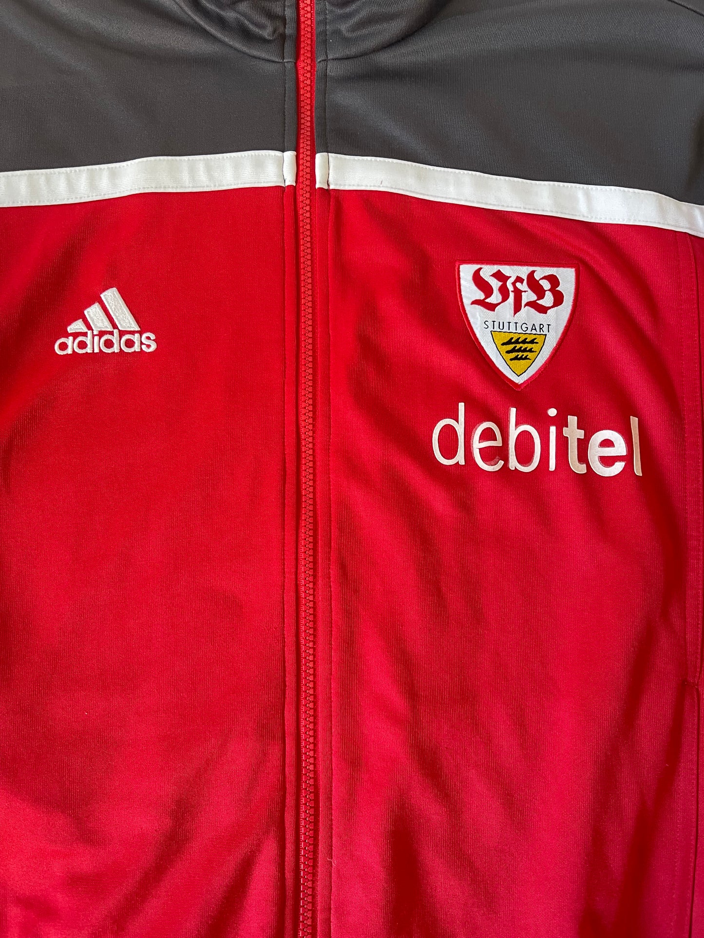 VFB Stuttgart Adidas 2000 - 2001 Football Jacket Size L Red Grey White