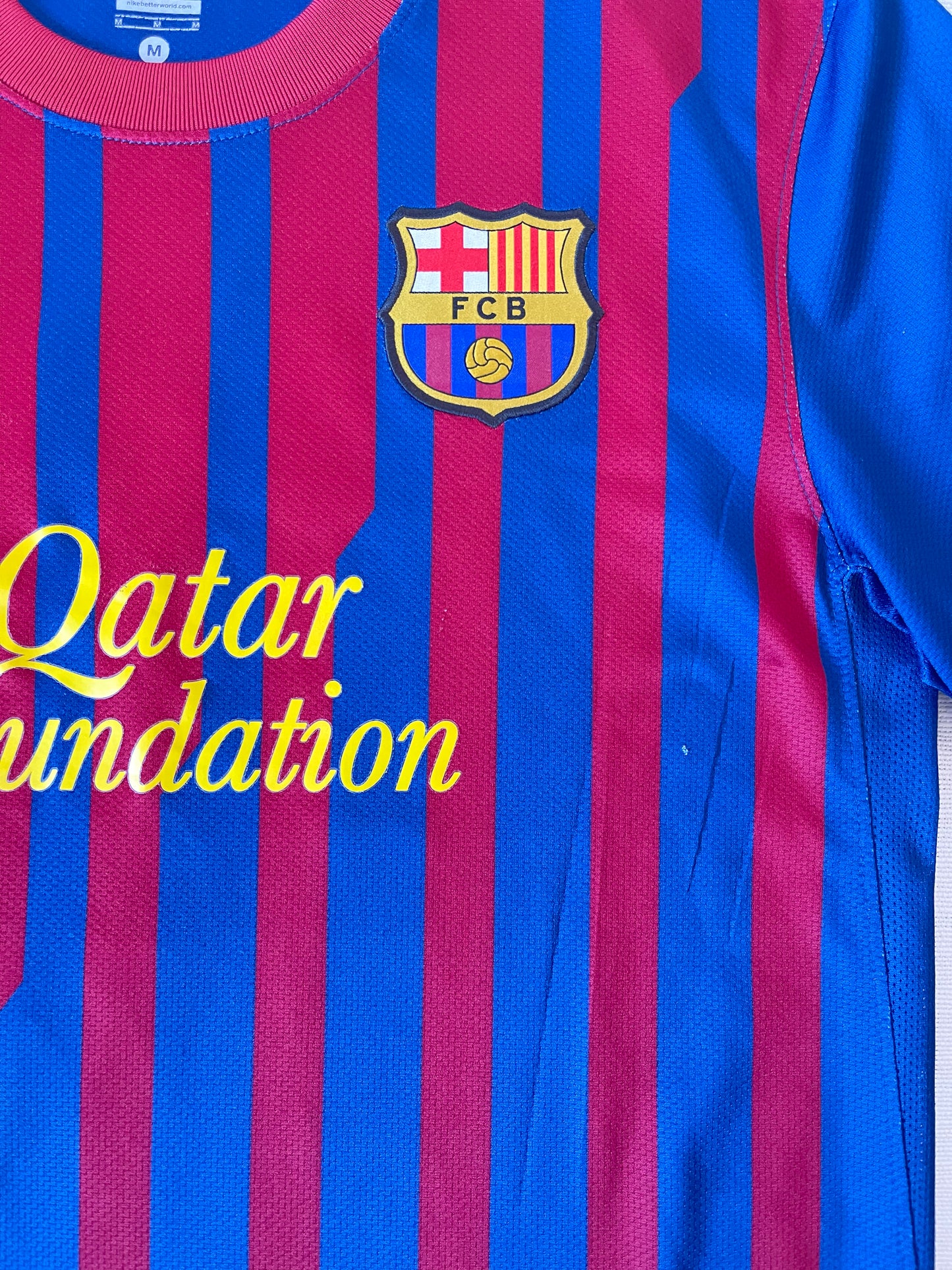Lionel Messi Barcelona Nike 2011 - 2012 Home Football Shirt #10 Qatar Foundation Unicef Size M Red Blue