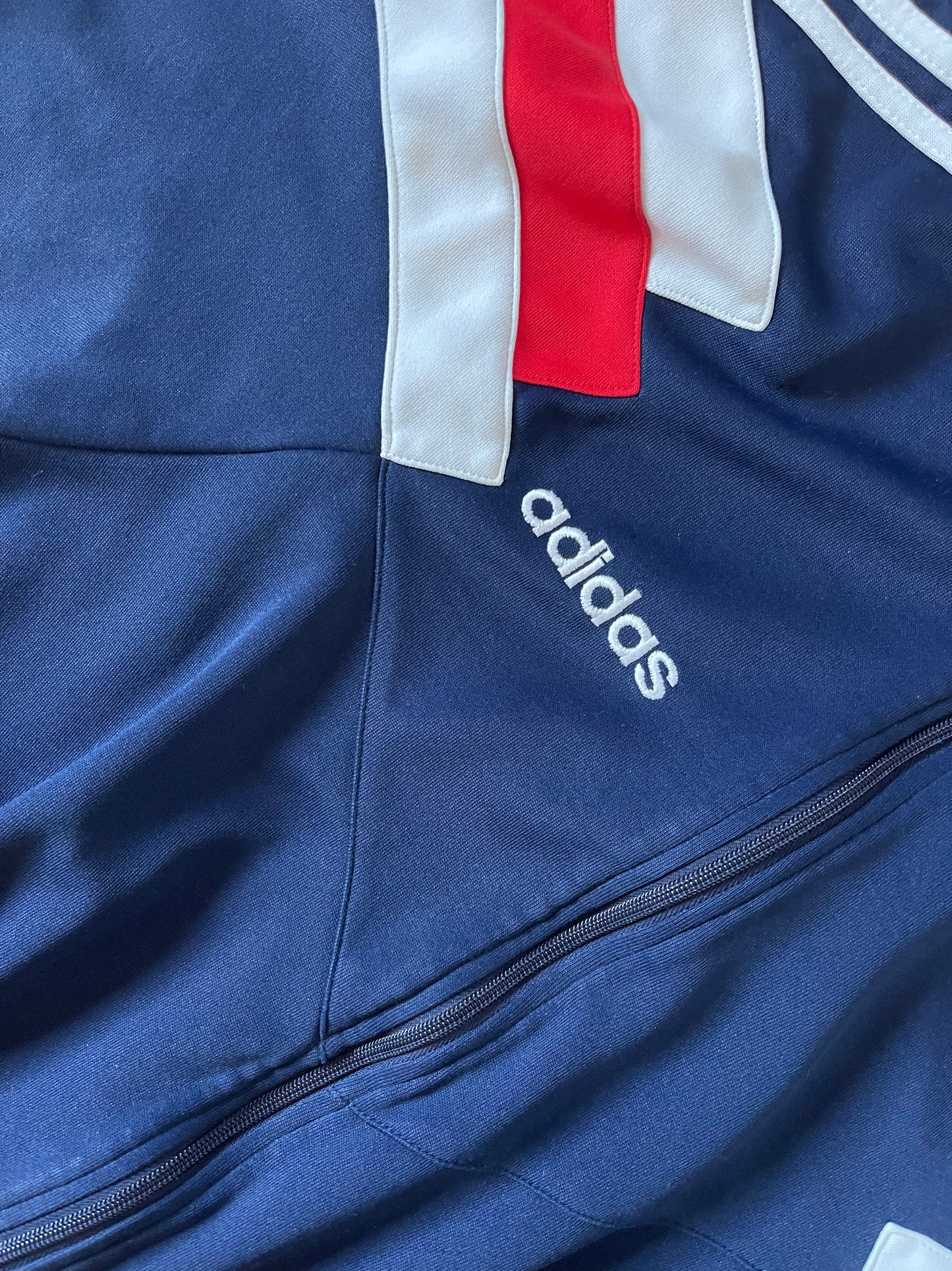 Vintage 90's Adidas Jumpsuit Overall Blue White Red Size M