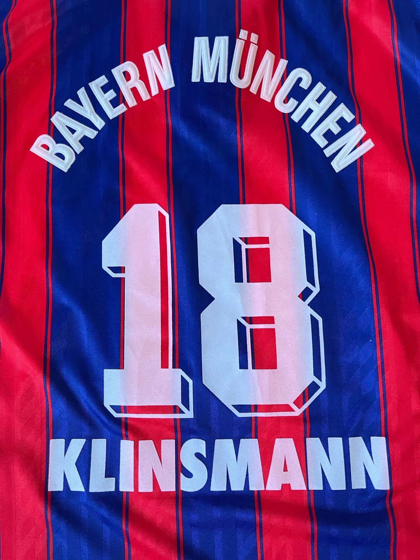 Bayern Munchen Munich Jürgen Klinsmann Adidas 1995 - 1997 Home Football Shirt #18 Opel Red Blue Size L Made in England