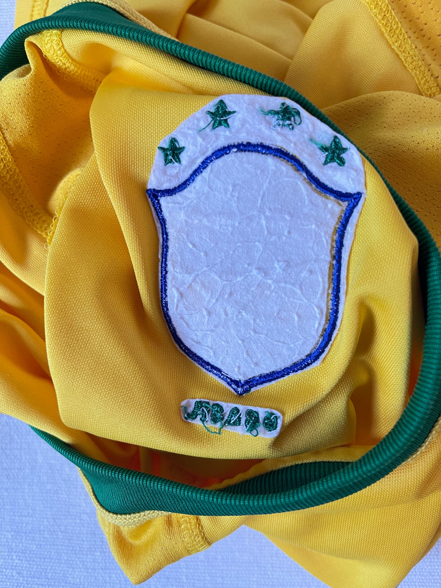 Brazil Brasil Nike 2000-2001 Home Football Shirt Yellow Green Made in Brasil DRI FIT