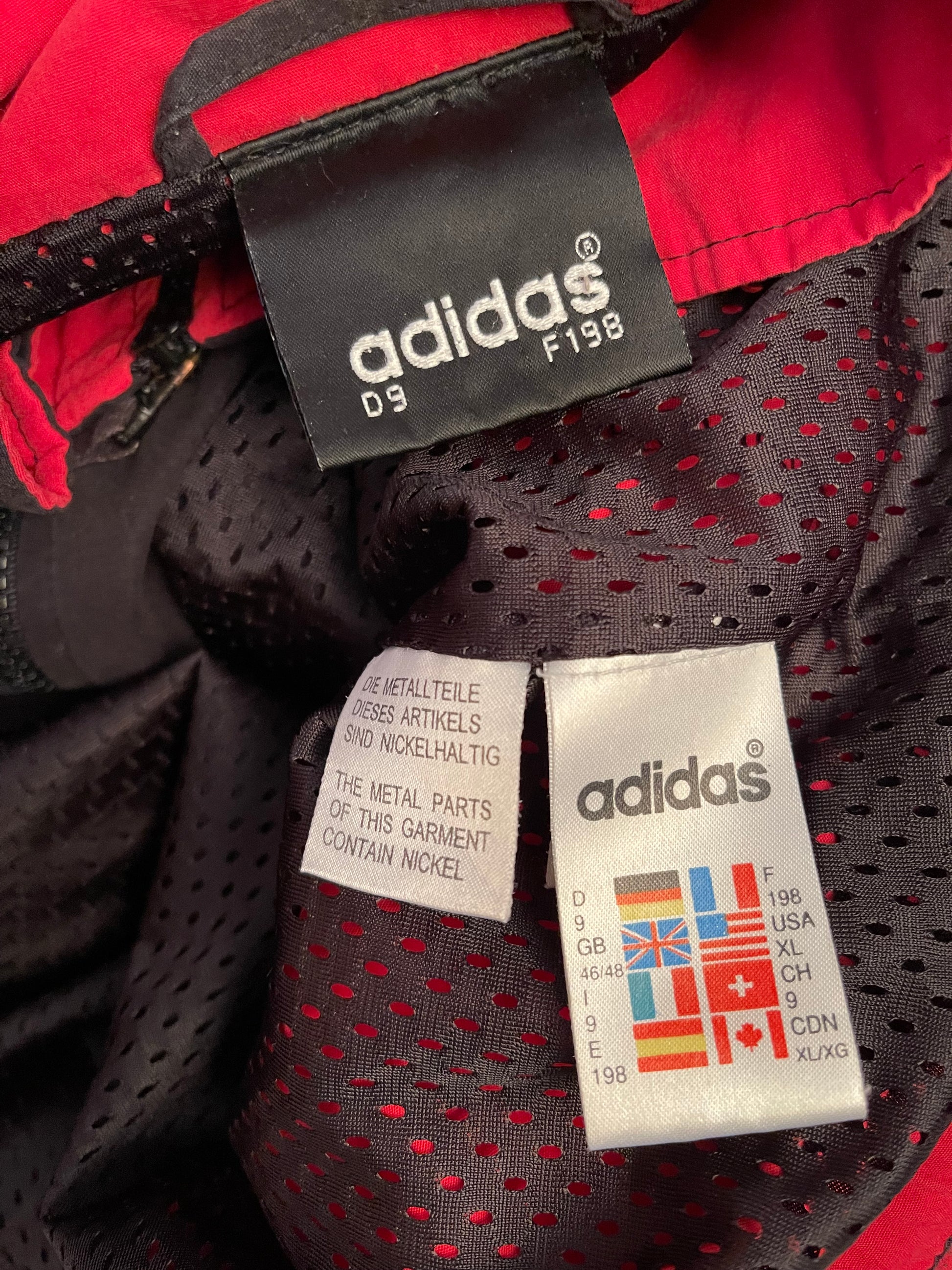 Vintage 90's Adidas Jacket Size XL-XXL Red Black