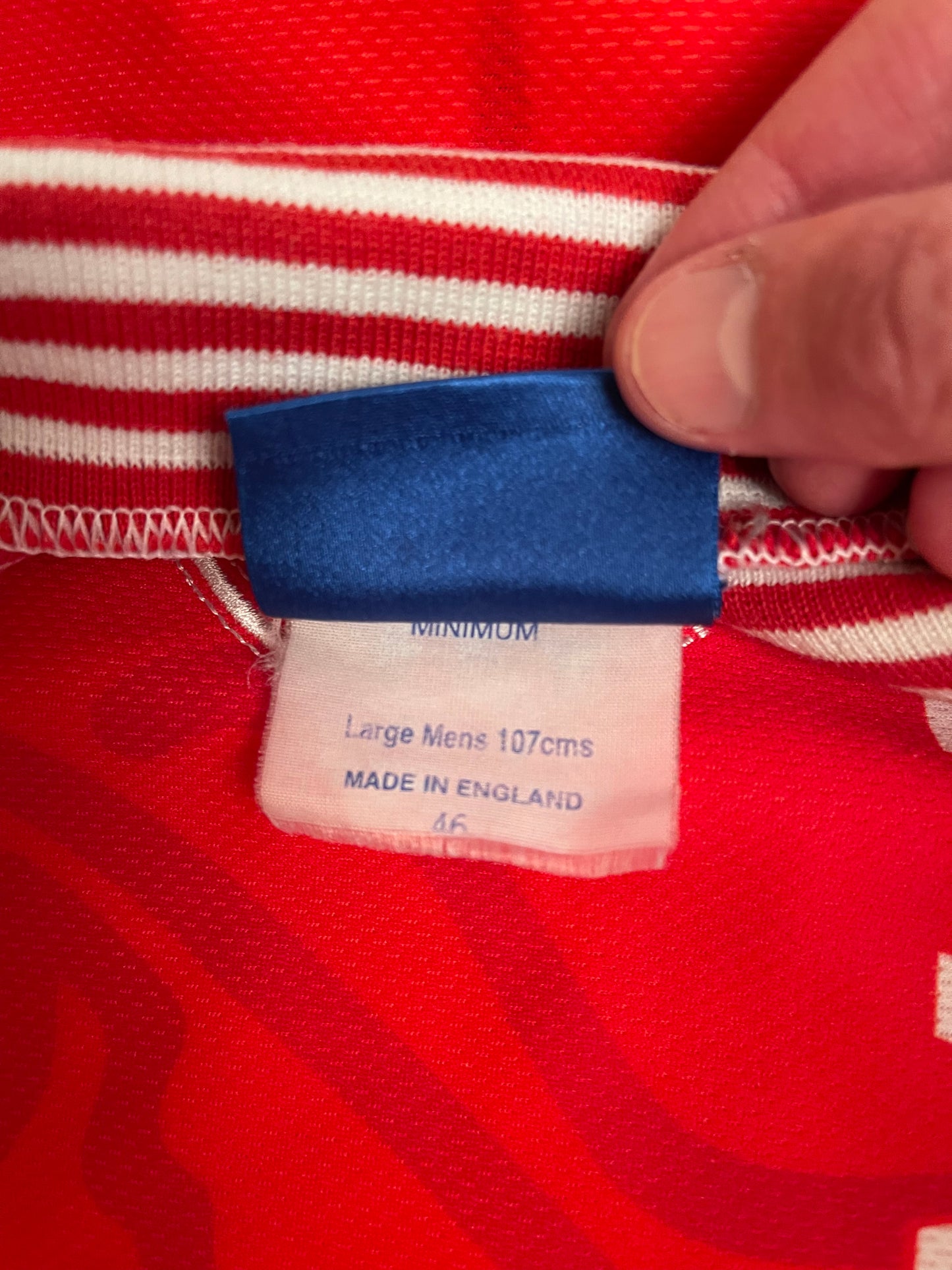 Vintage Ajax Umbro 1995-1996 Home Football Shirt Red White Size L Made in England Abn Amro