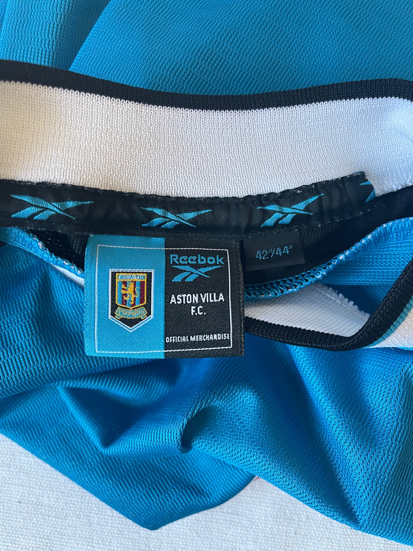 Aston Villa FC Reebok 1998 - 1999 - 2000 Away Third Football Shirt Blue LDV Vans Size L/42''-44''