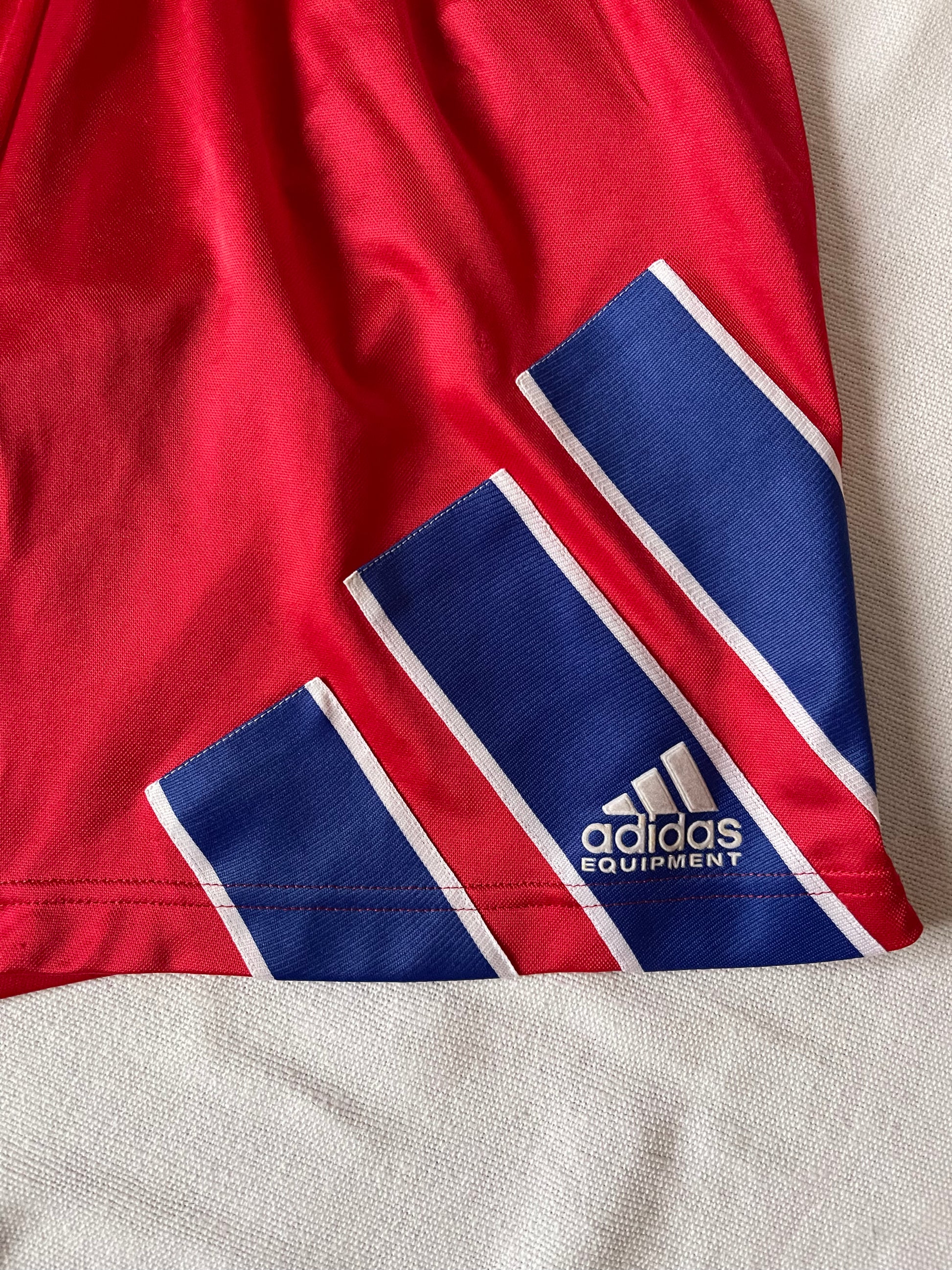 Vintage Adidas Equipment Bayern Munchen Munich Football Shorts Home 1993-1995 Red Size M