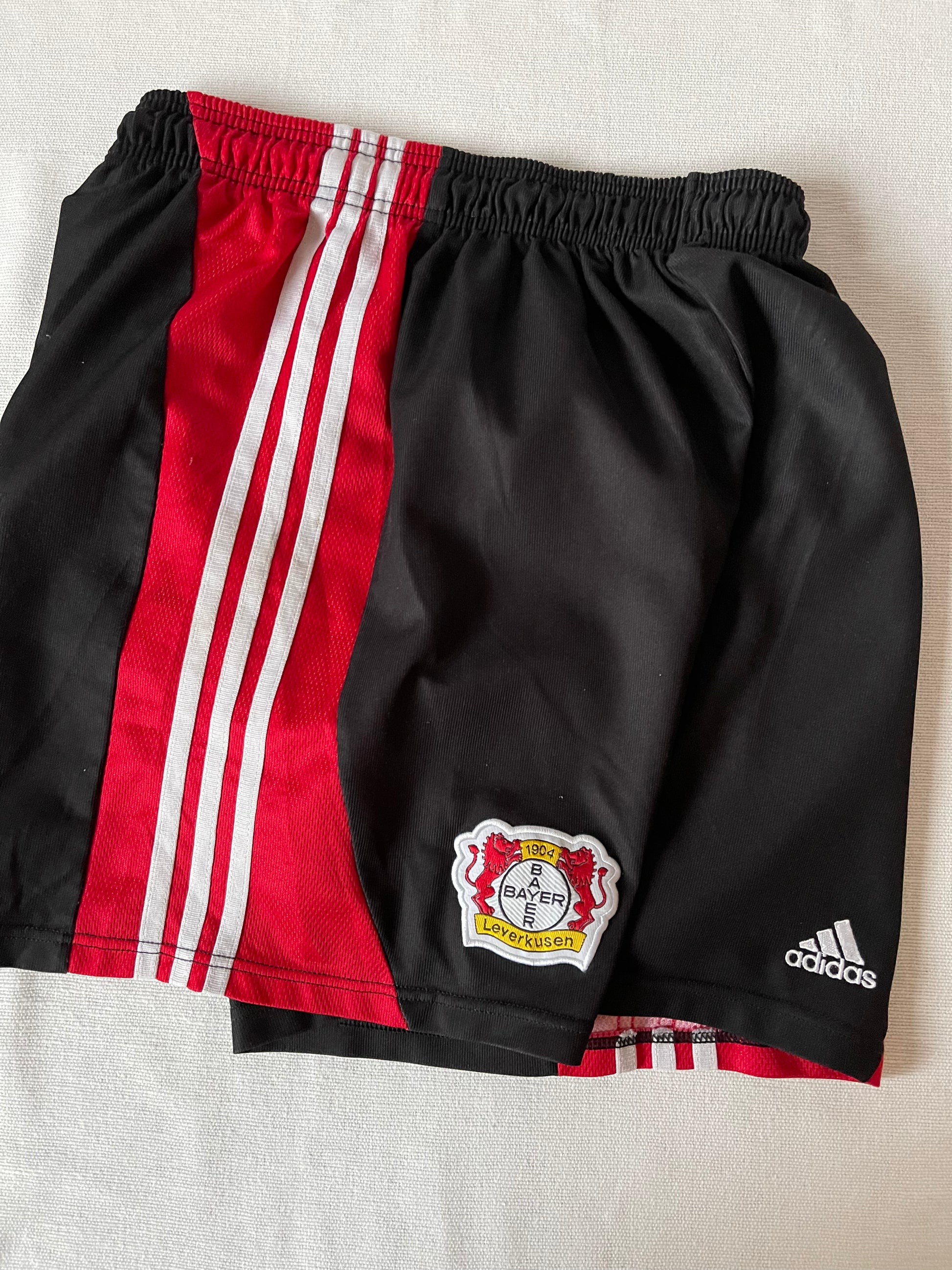 Bayer Leverkusen Adidas 2000-2001 Home Football Shorts Size M Made in Italy Red Black
