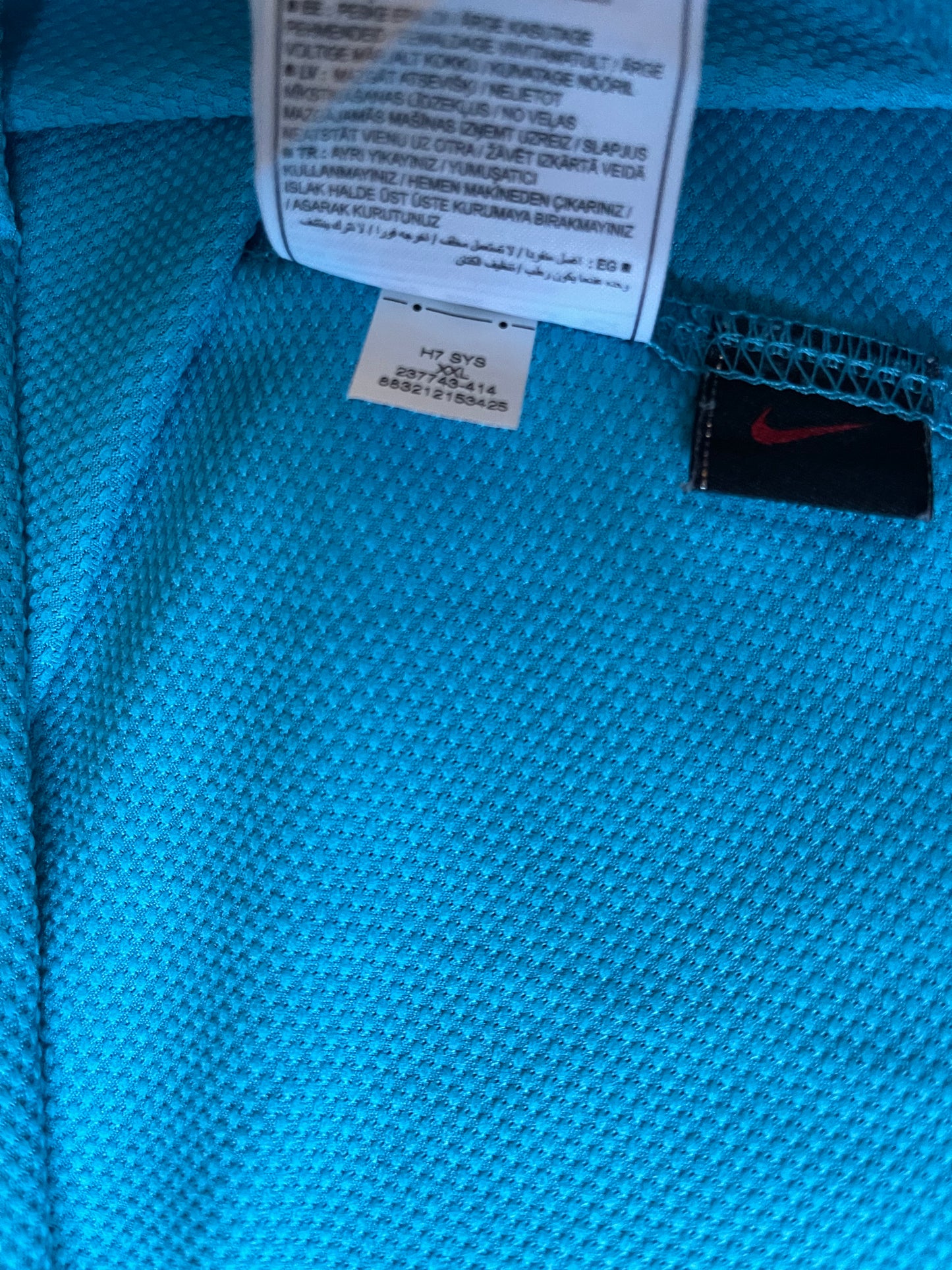 Barcelona Nike 2007-2008 Camp Nou 1957-2007 Away Football Shirt Unicef Blue Size XXL