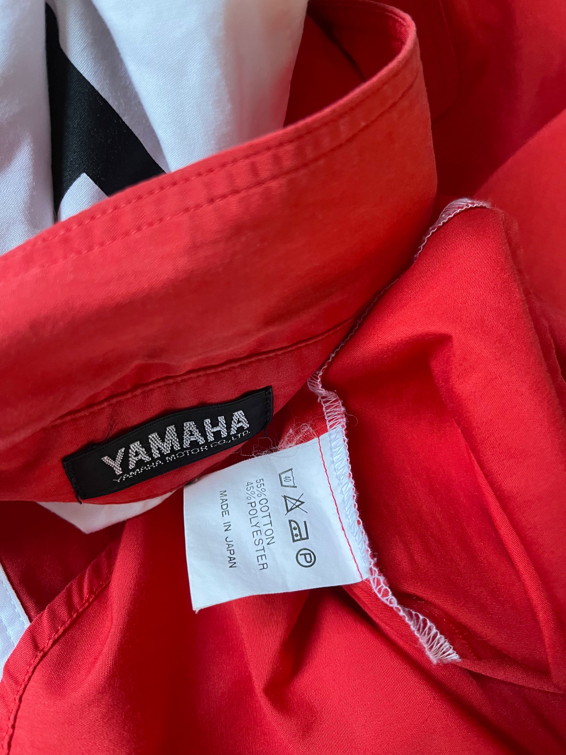 Team Yamaha Racing Sports Shirt Made in Japan Red White Elf Energizer Procunia Size L - XL