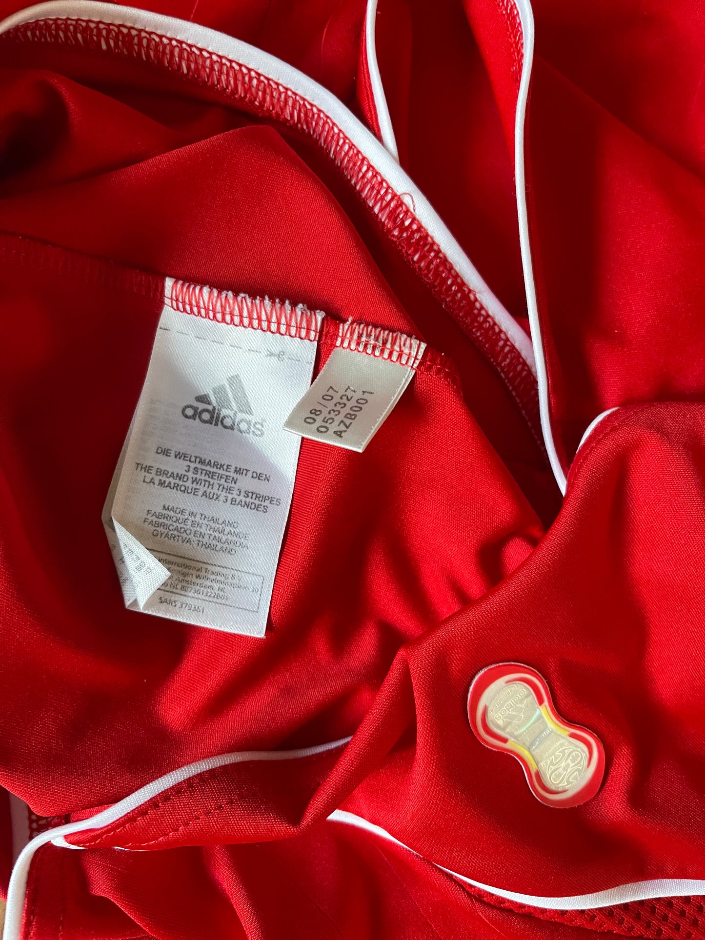 Liverpool FC Adidas Teamgeist 2006 2007 2008 Away Football Shirt Size L Carlsberg Red