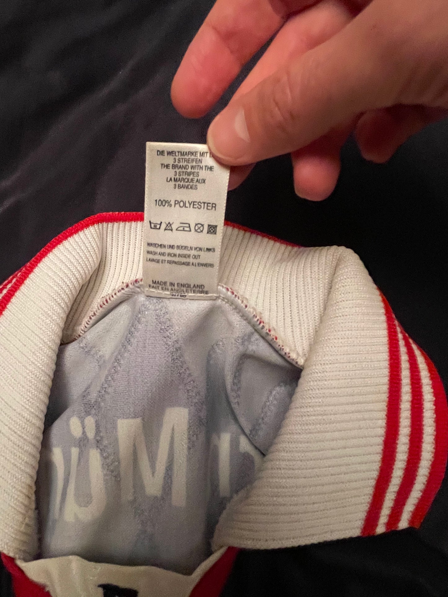 Vintage Bayern Munchen Munich Adidas Home Football Shirt 1997-1999 Black Red Opel Size S Made in England