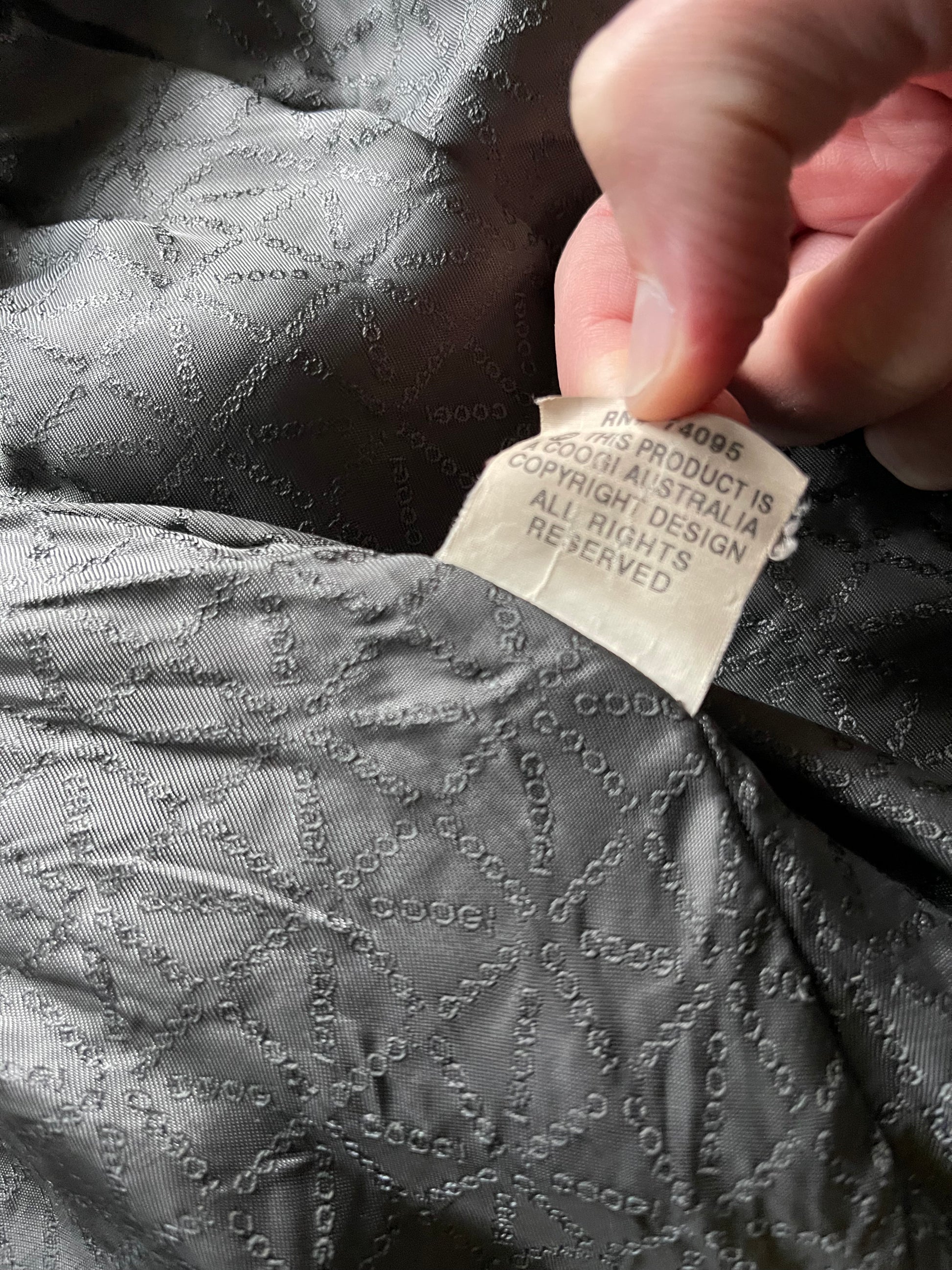 Vintage Coogi Jacket Made in Australia Size M 100% Pure New Wool Black Grey Blue