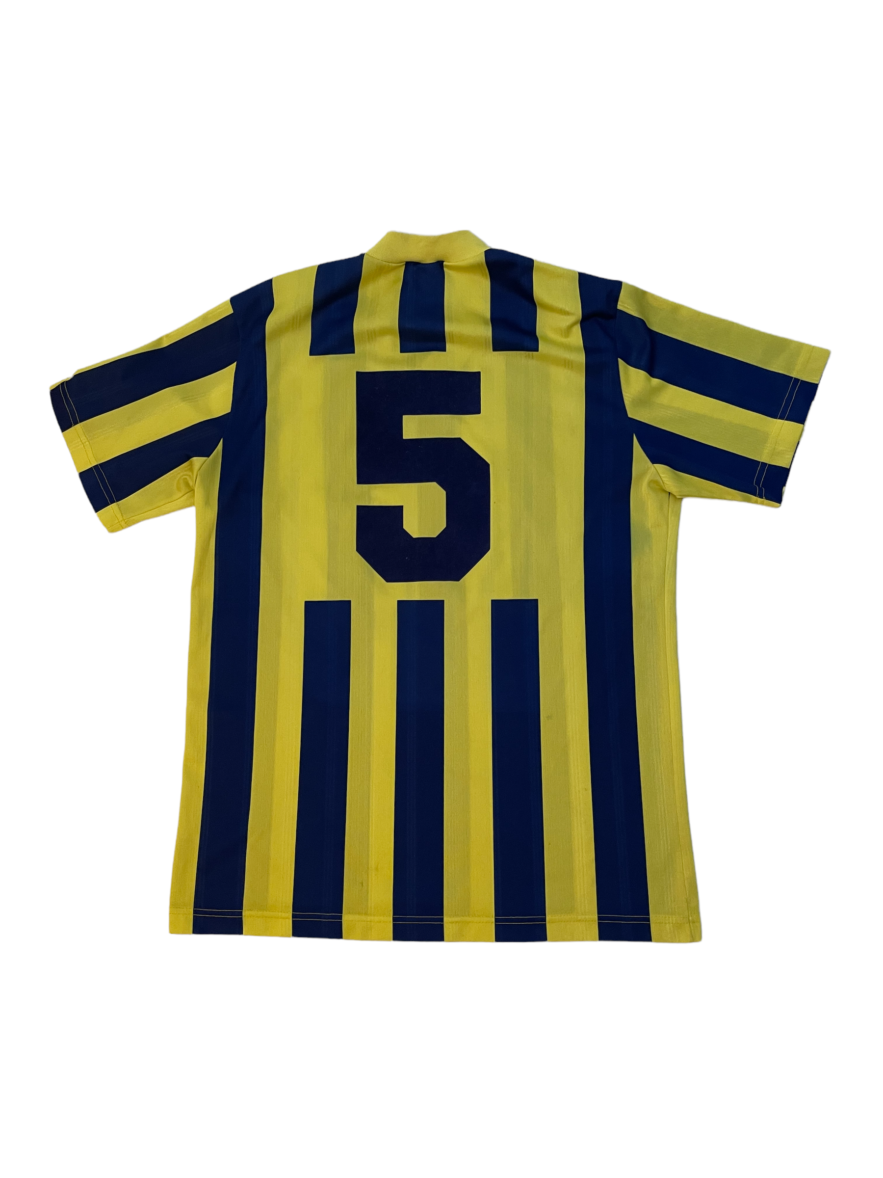 Vintage Fenerbahçe Spor Kulübü Adidas 1995-1996 Home Football Shirt No 5 Blue Yellow Emlak Bankası Size M