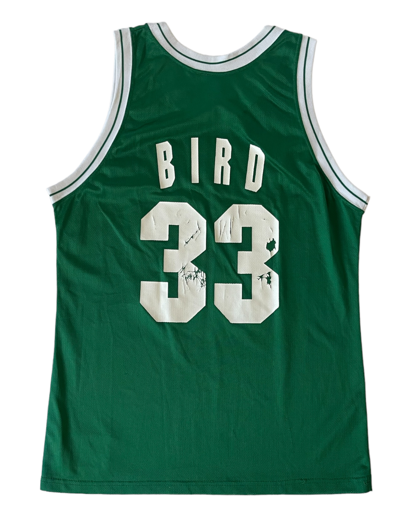 Vintage 90's Boston Celtics Larry Bird #33 Champion Home Basketball NBA Jersey Size 44 / L Made in USA Green