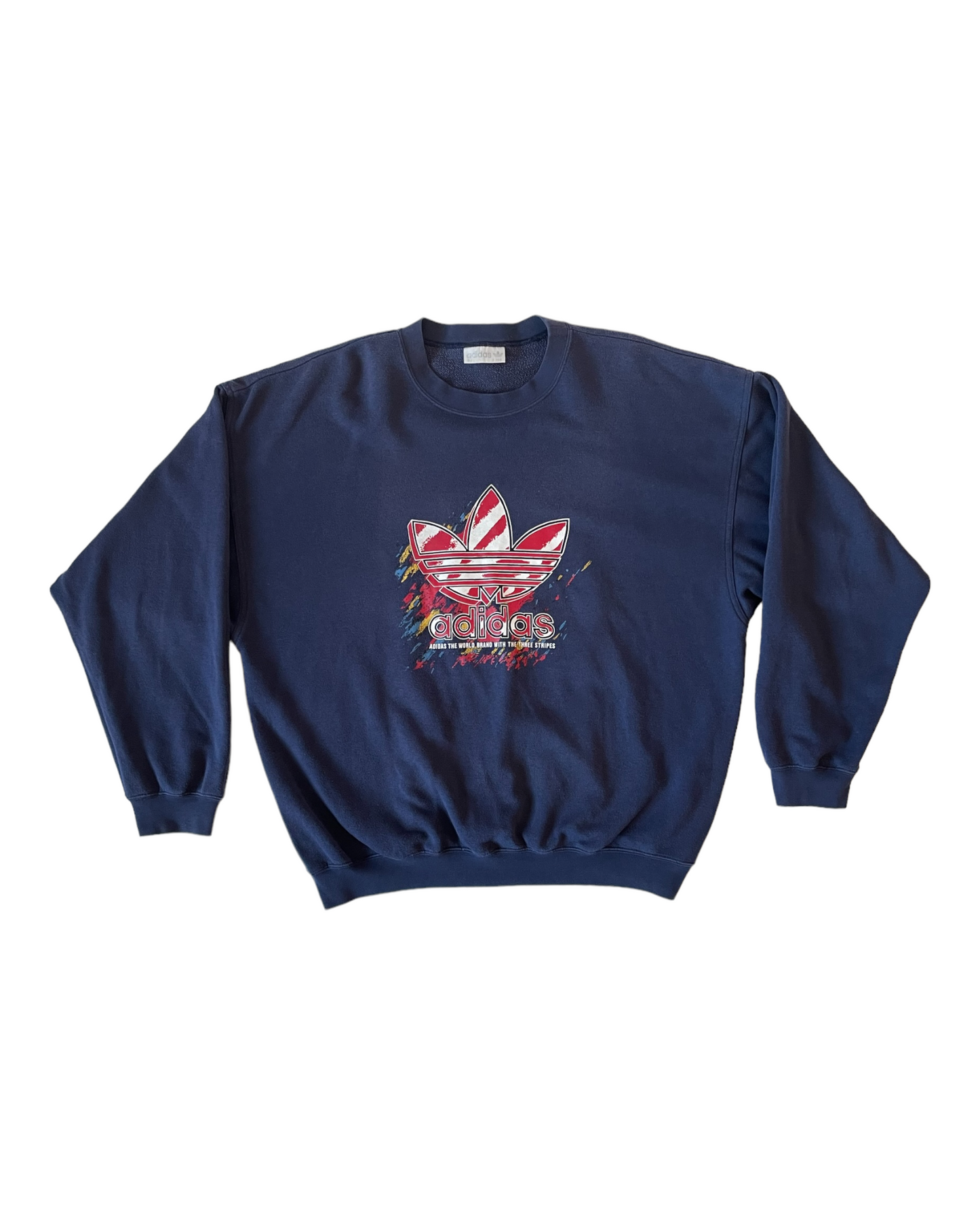 Vintage 90's Adidas Trefoil Sweatshirt Crew Neck Size L-XL Blue