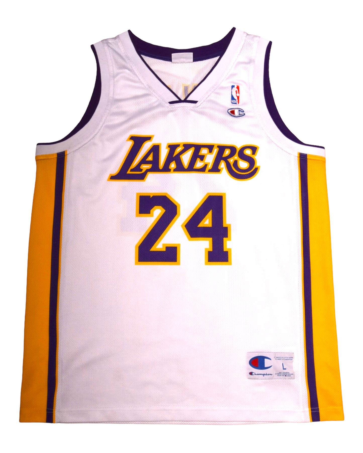 LA Lakers Kobe Bryant Champion # 24 2009-2010 White Yellow Purple Size L