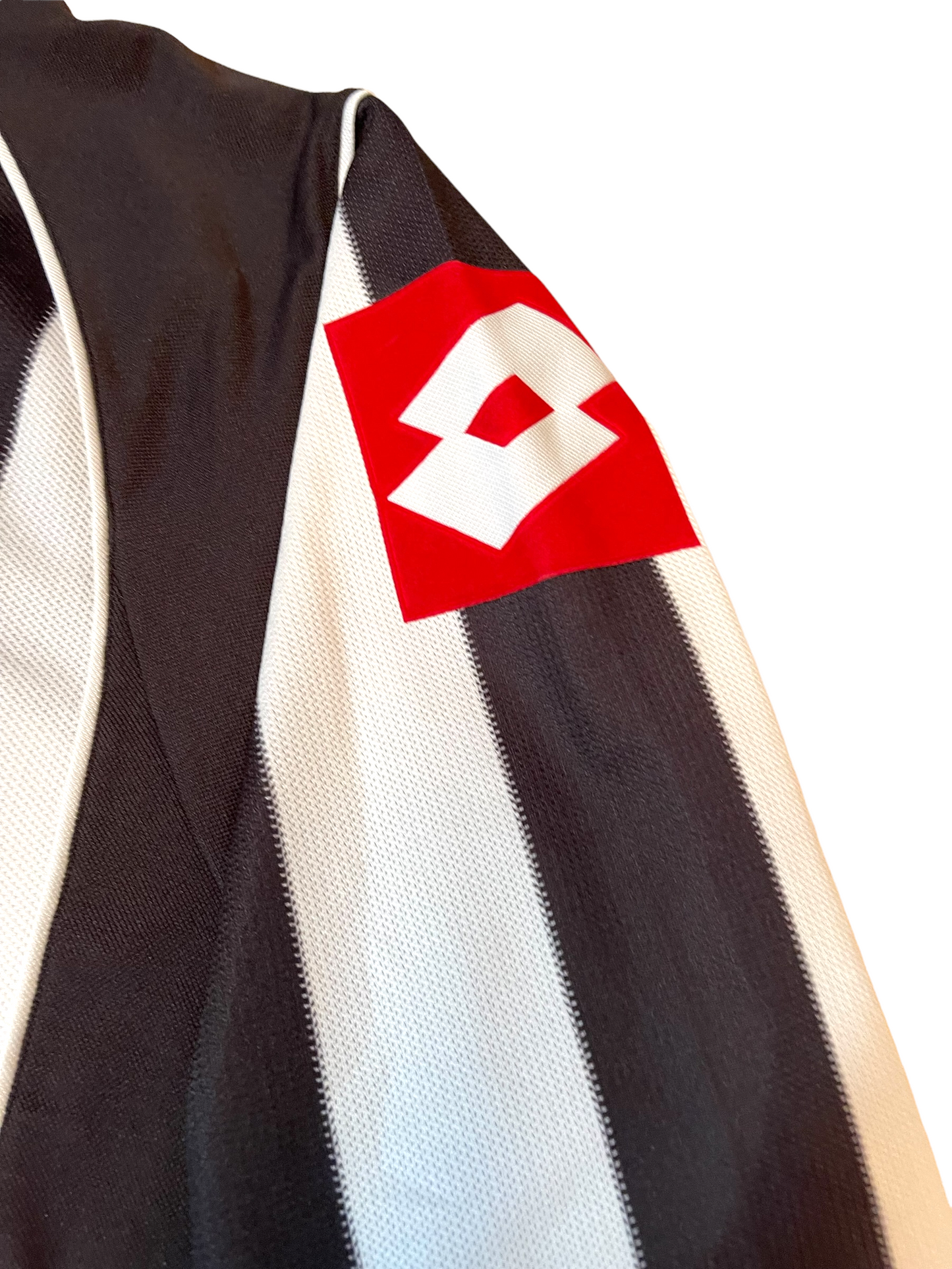 Juventus Lotto 2002-2003 Home Football Shirt Size L White Black FastWeb Rare Long Sleeve