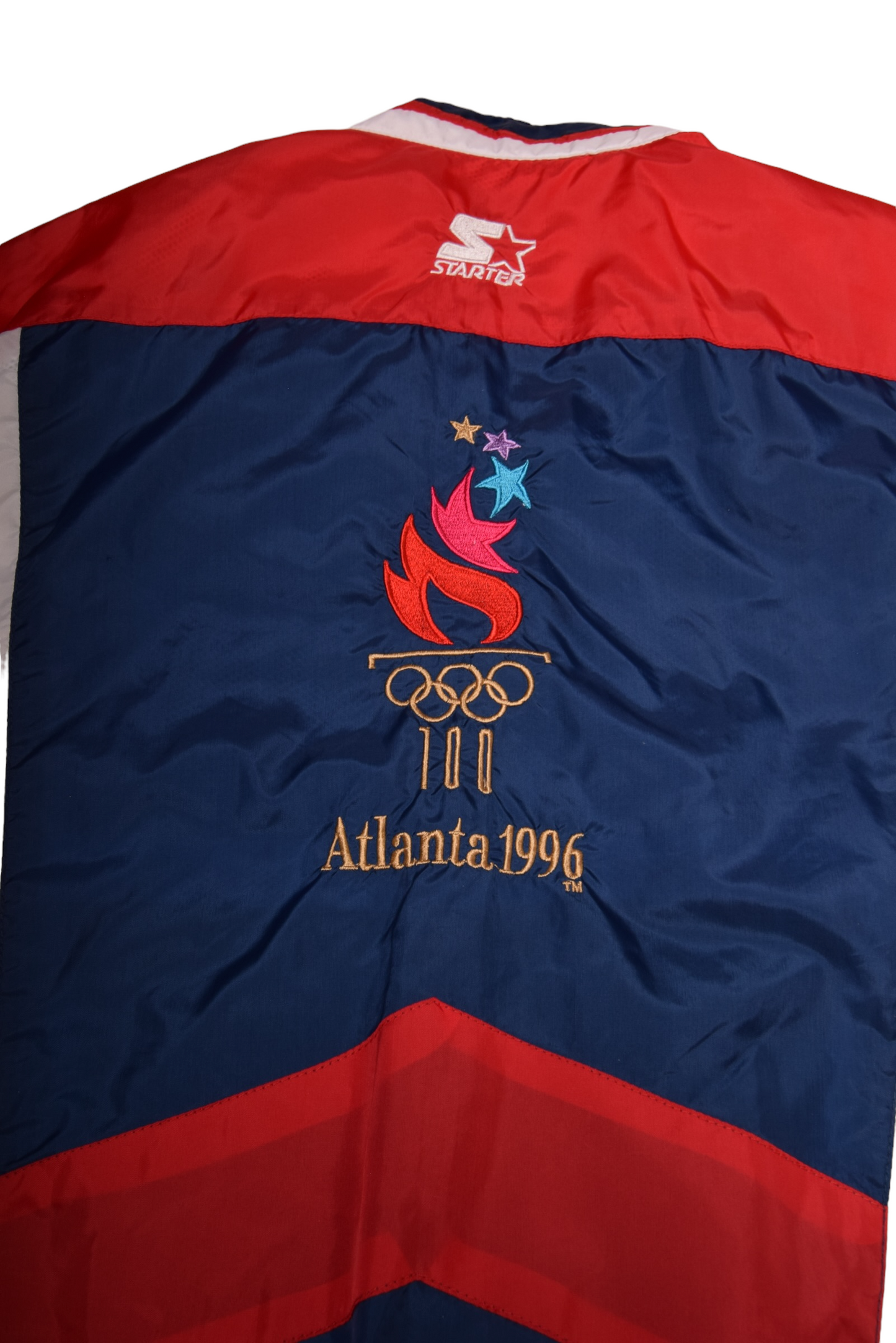Vintage Starter Atlanta 1996 Olympic Games Jackets / Shell Size M-L USA Flag White
