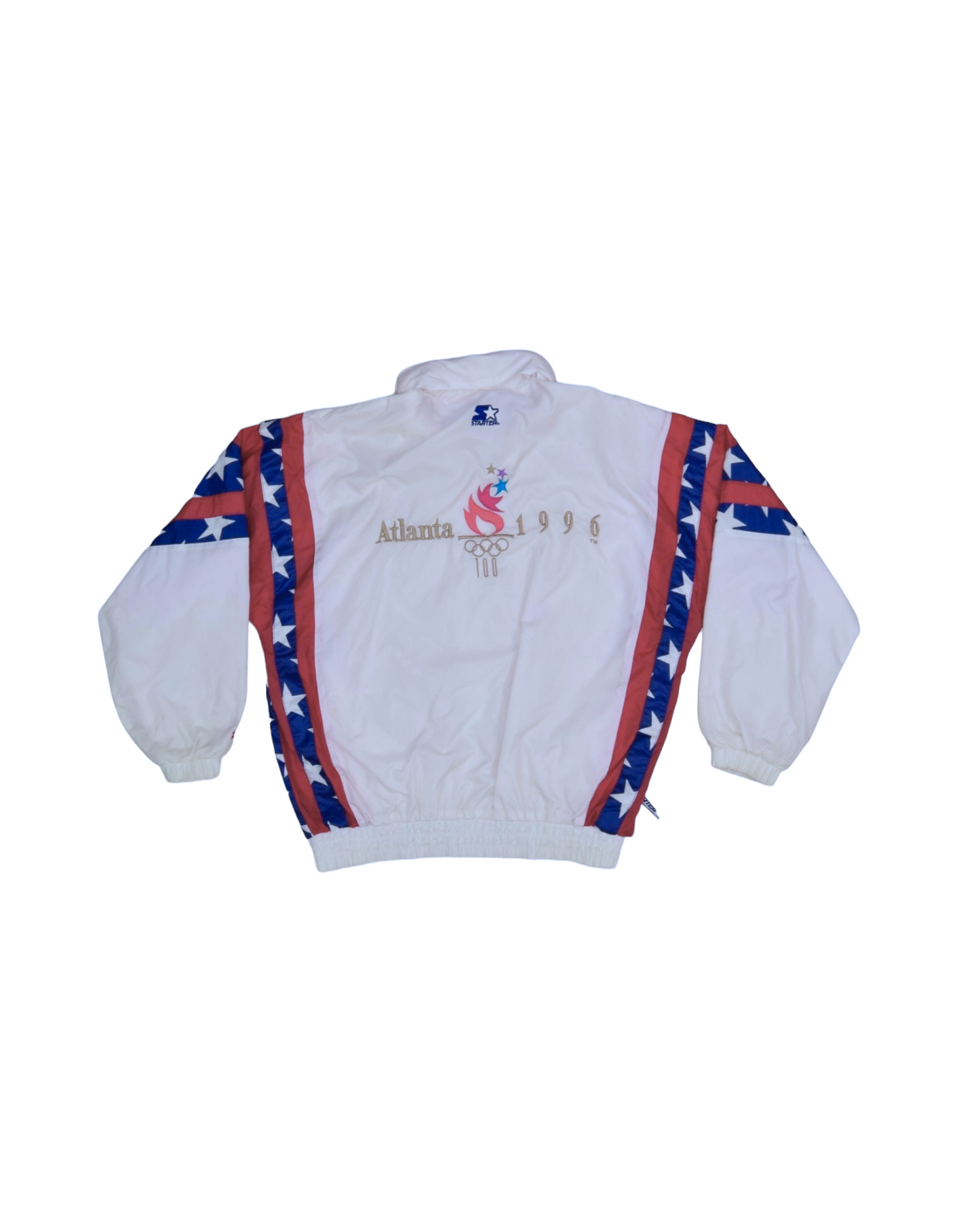 Vintage Starter Atlanta 1996 Olympic Games Jackets / Shell Size M-L USA Flag White