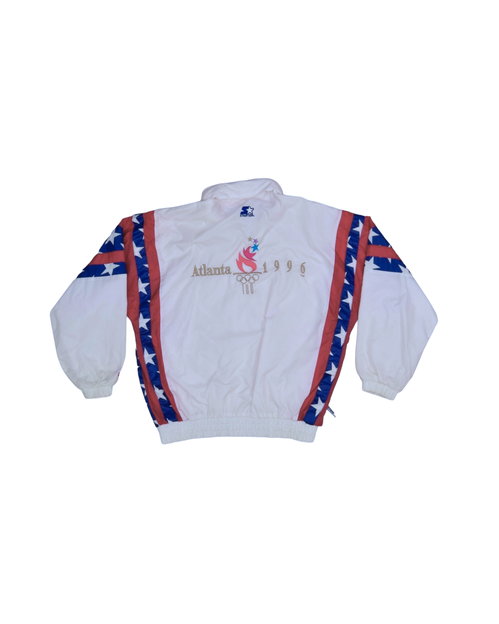 Vintage Starter Atlanta 1996 Olympic Games Jackets / Shell Size M-L USA Flag White