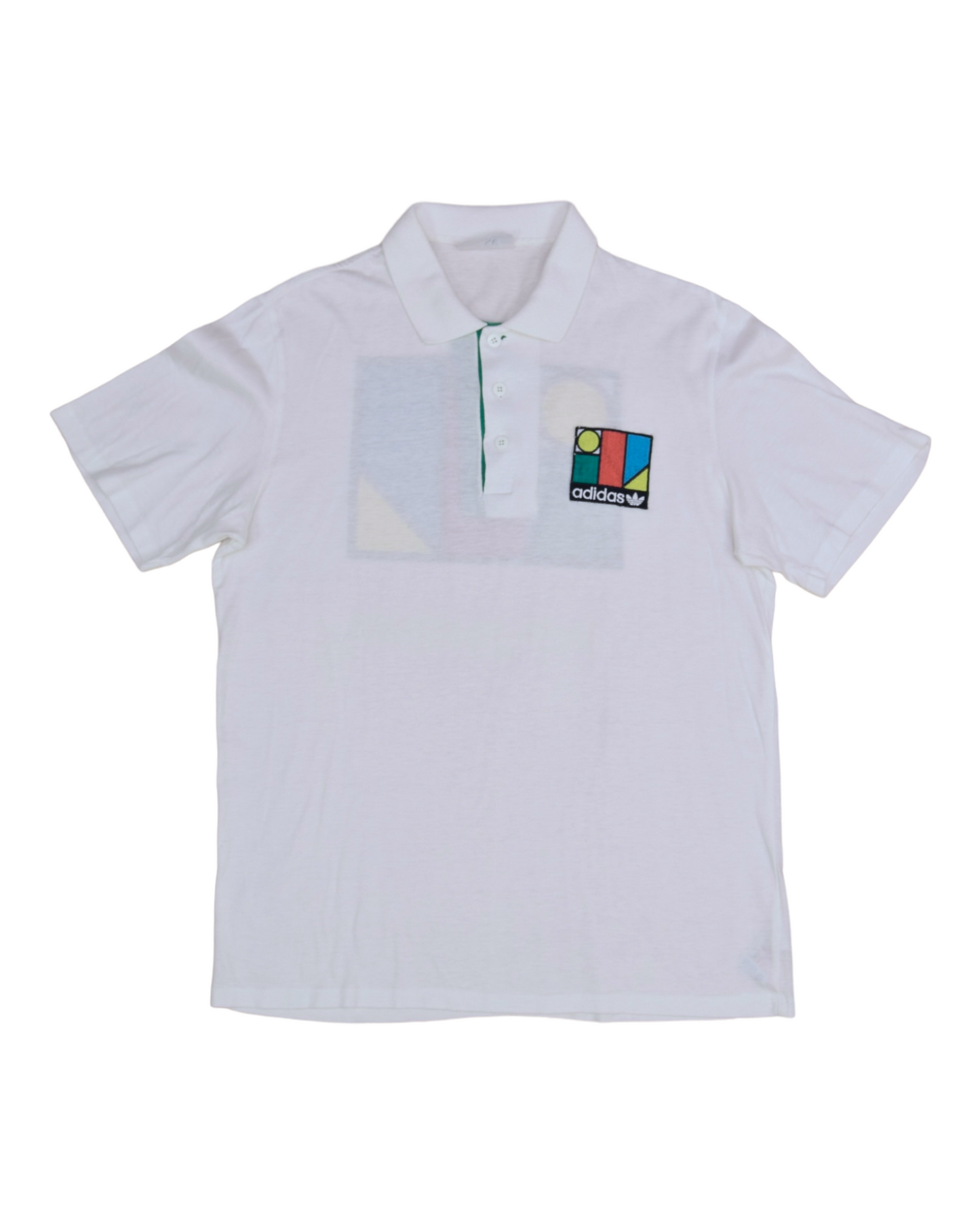 Vintage 80's Ivan Lend Adidas Tennis Polo Shirt White Made in Yugoslavia Size S - M