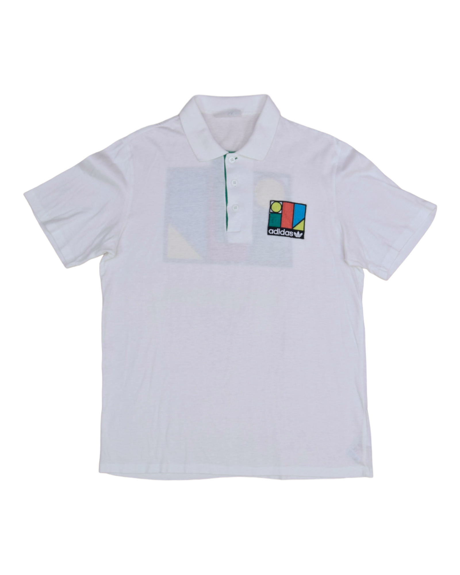 Vintage 80's Ivan Lend Adidas Tennis Polo Shirt White Made in Yugoslavia Size S - M