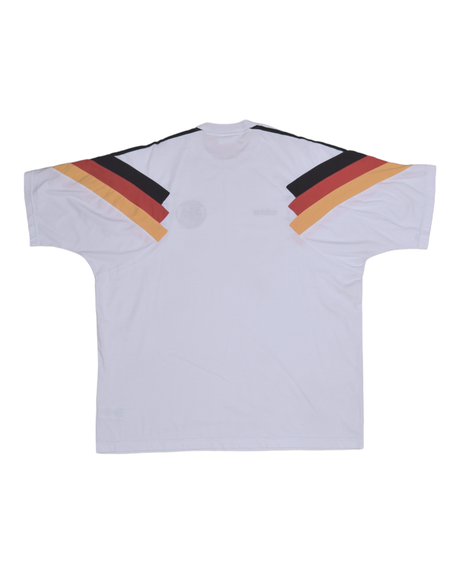 Vintage Germany Deutschland Adidas 1992-1993 Football Training T-Shirt Jersey White Yellow Red Black Size XL