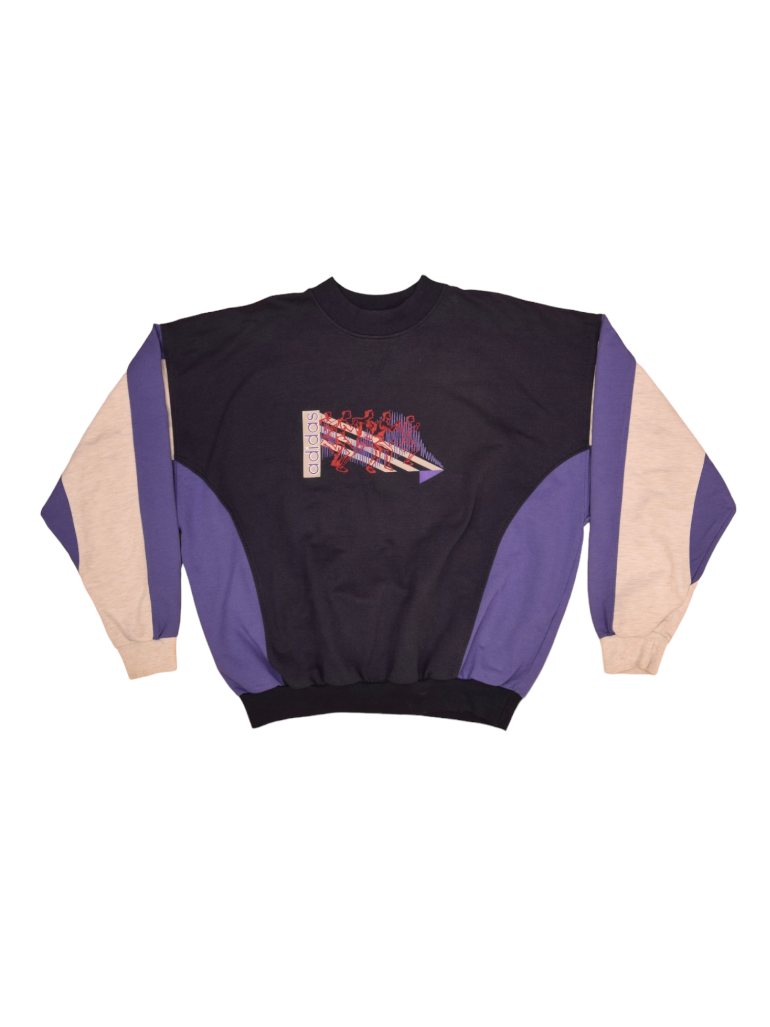 Vintage 90's Adidas Sweatshirt Crew Neck Size XL Blue Purple Grey