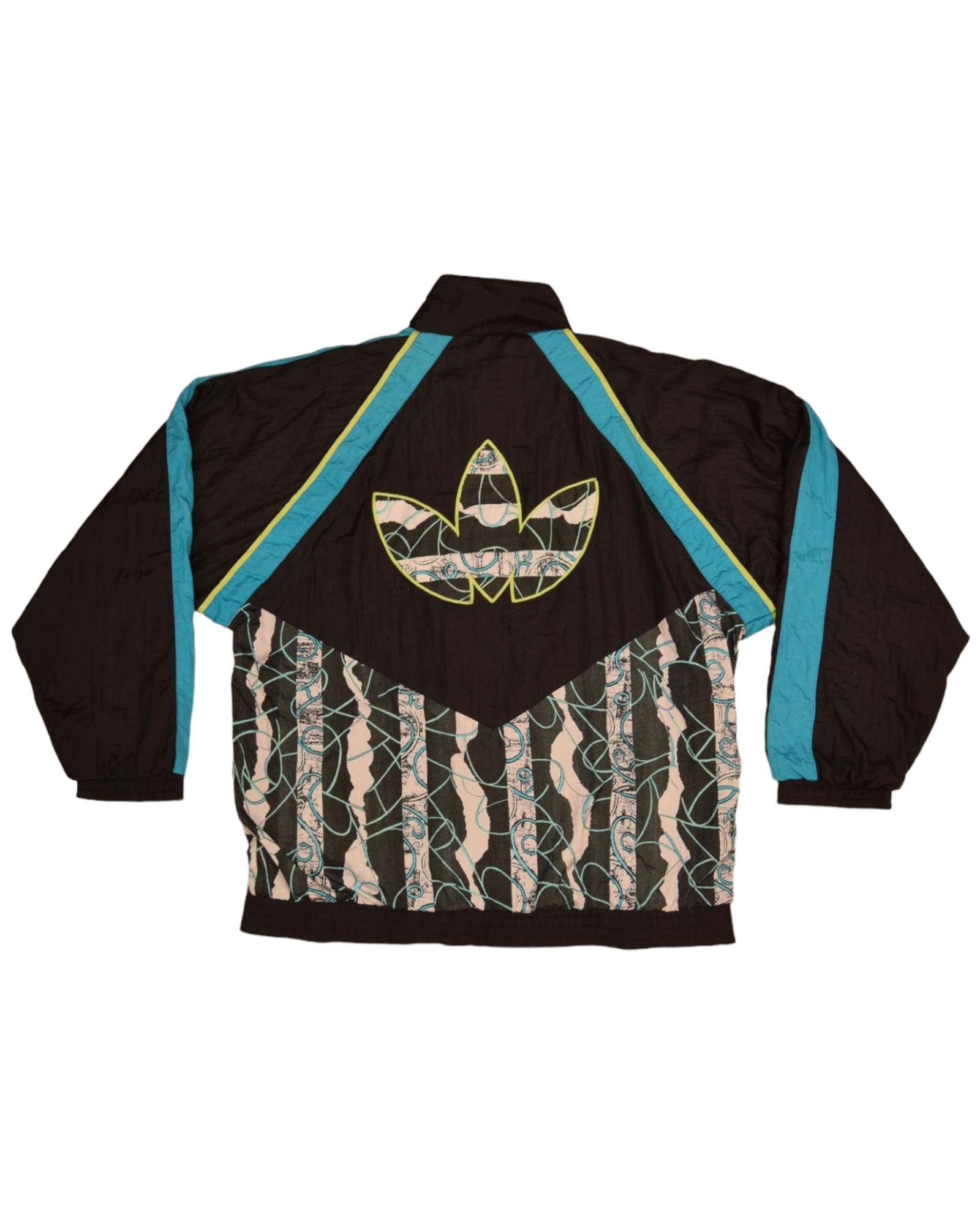 Vintage 90's Adidas Jacket Shell Size L Black Blue  Charcoal Grey Size L XL XXL