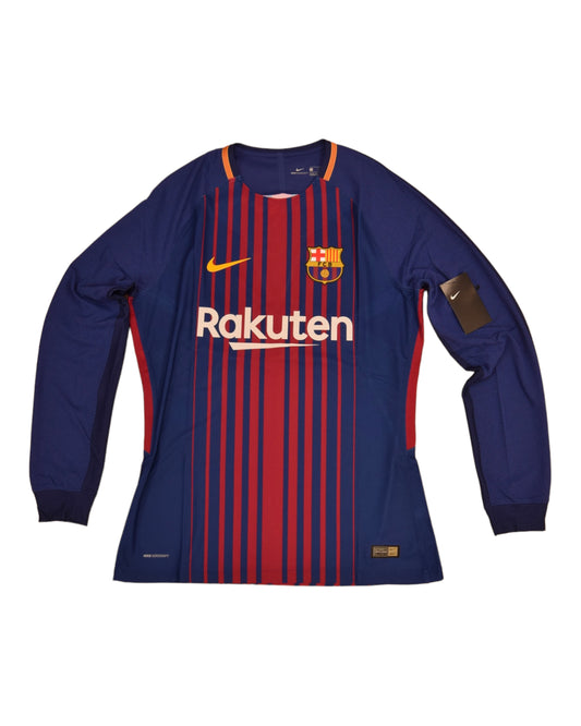 Authentic New FC Barcelona Nike Aeroswift Player Issue Home Football Shirt 2017-2018 Long Sleeves BNWT Deadstock Size L Red Blue Rakuten Unicef