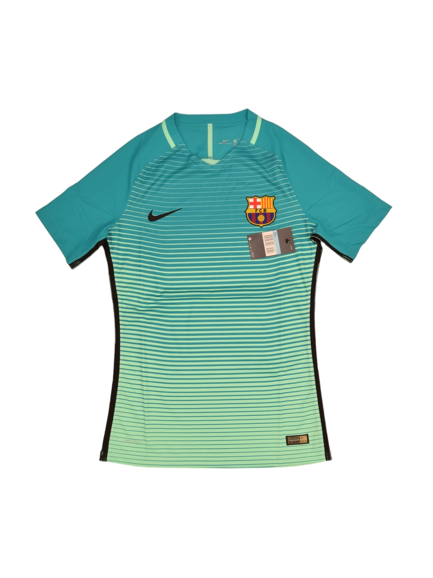 Authentic New Barcelona Nike Aeroswift 2016 - 2017 Player's Edition / Issue Away Third Football Shirt Size M BNWT Deadstock Unicef Teal Mint Green