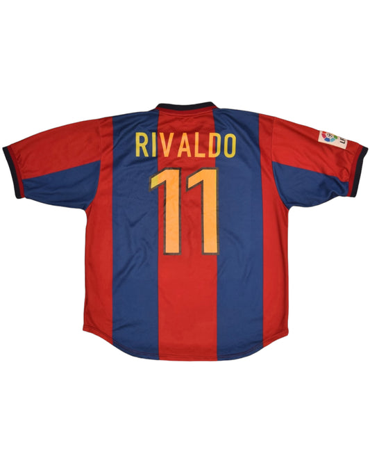 FC Barcelona Nike 1998 - 1999 Football Shirt Home Size L Red Blue Made in Portugal