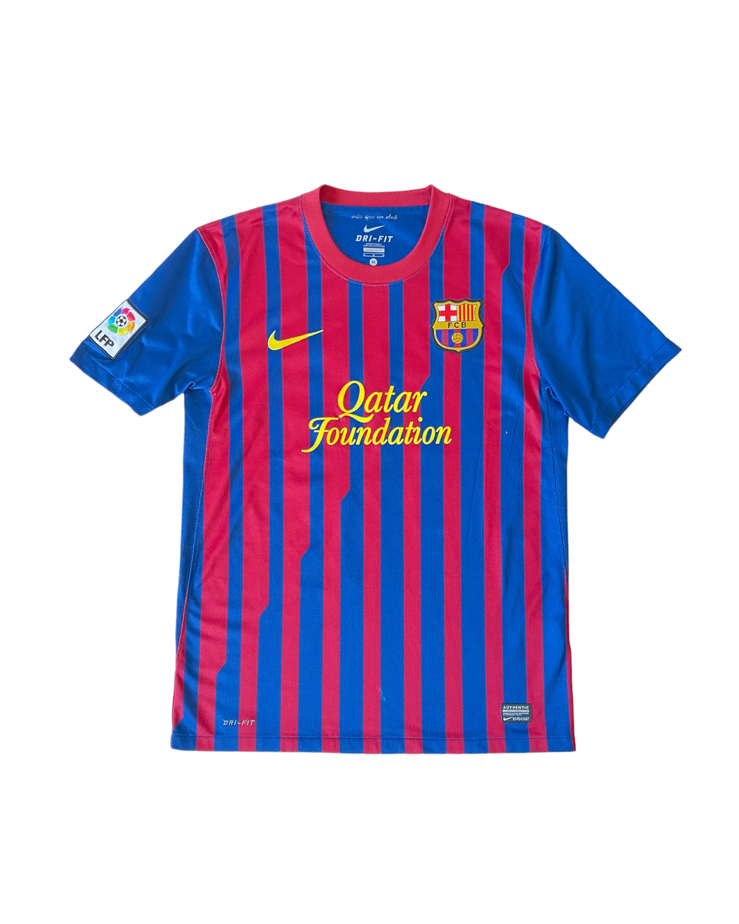 Lionel Messi Barcelona Nike 2011 - 2012 Home Football Shirt #10 Qatar Foundation Unicef Size M Red Blue