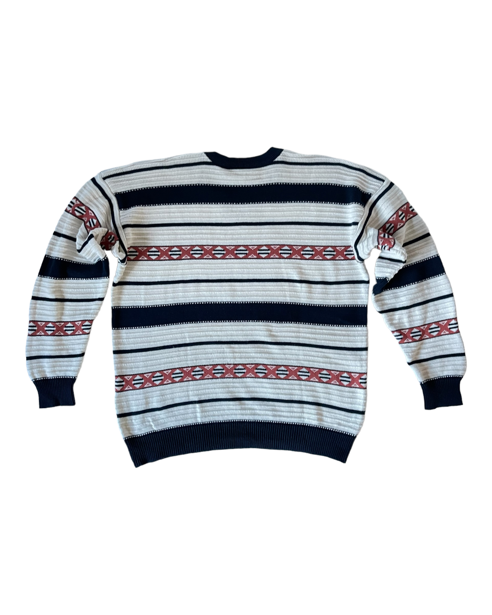 Vintage 80's Lacoste Jumper Made in France Size 6/7 100% Cotton Off White Black
