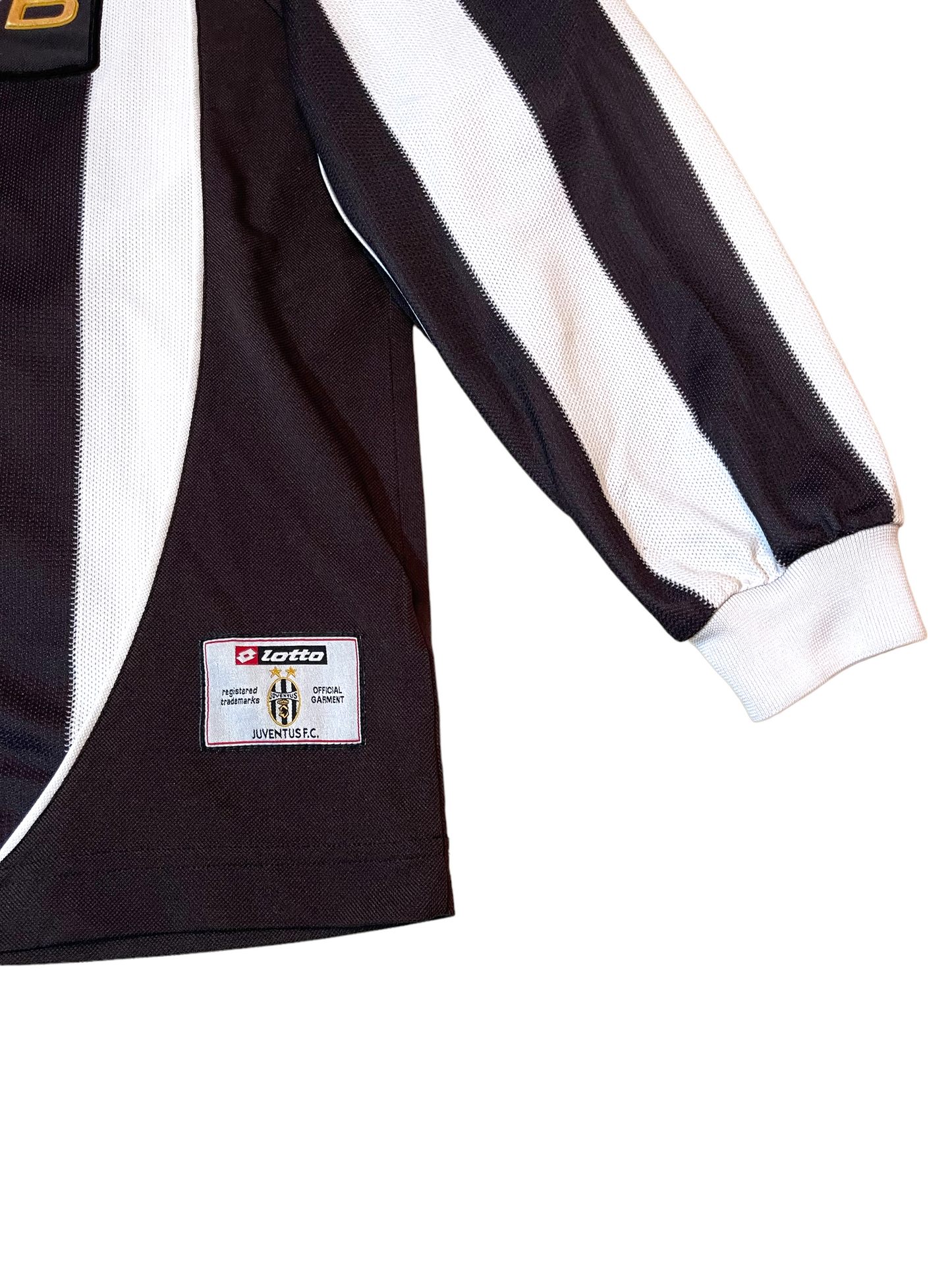 Juventus Lotto 2002-2003 Home Football Shirt Size L White Black FastWeb Rare Long Sleeve