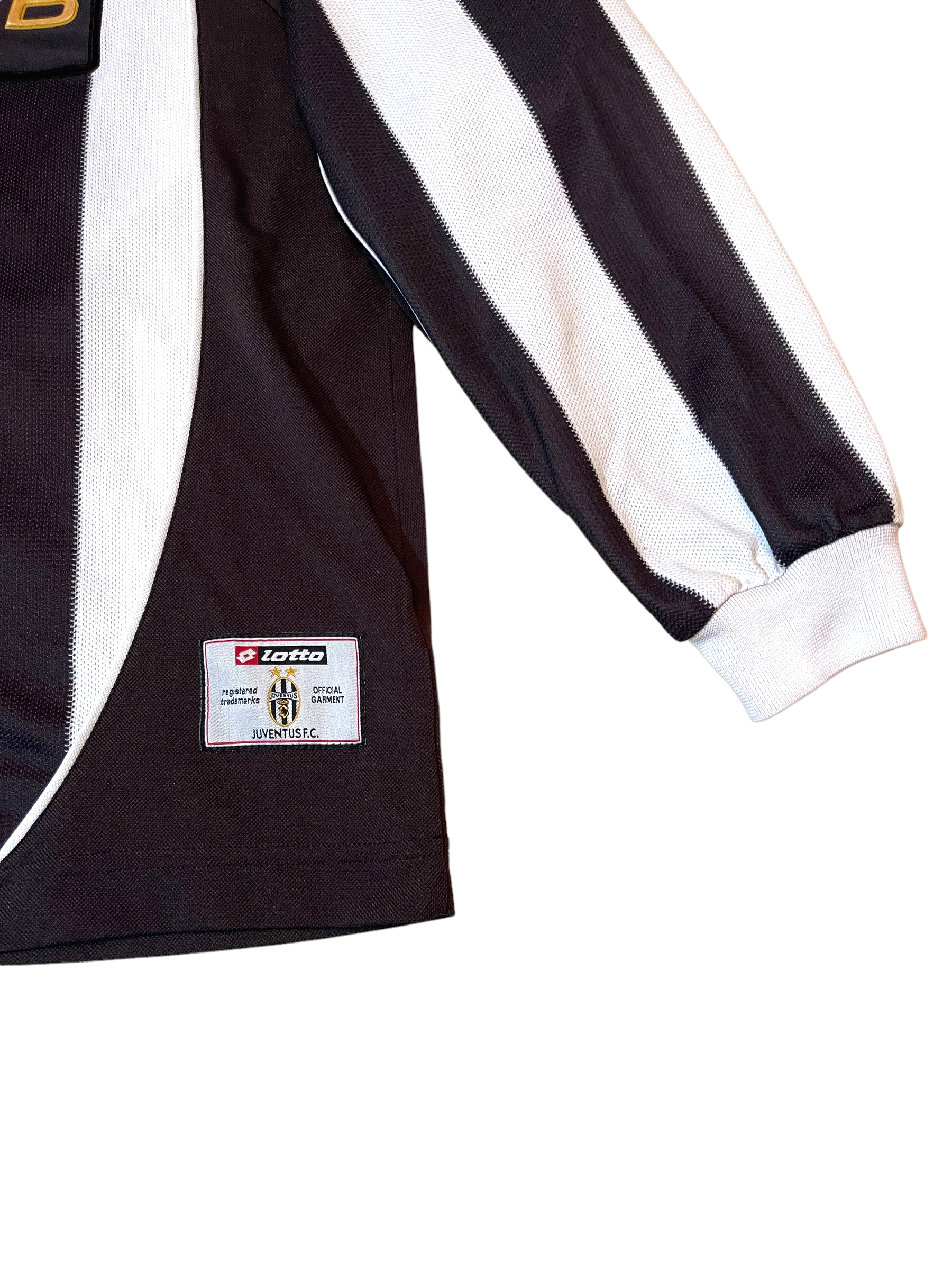 Juventus Lotto 2002-2003 Home Football Shirt Size L White Black FastWeb Rare Long Sleeve