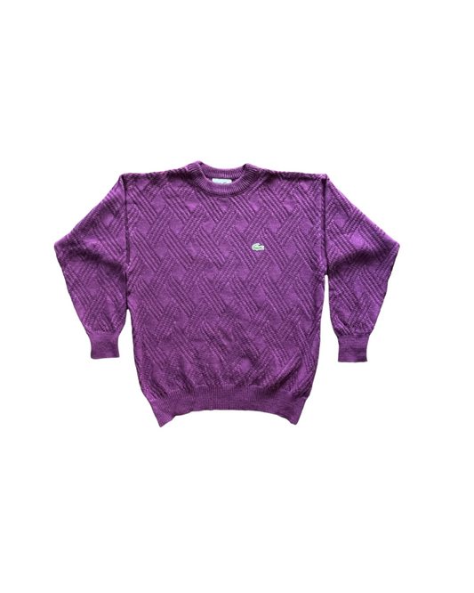 Vintage 80's Chemise Lacoste Jumper Made in France Purple Size M L