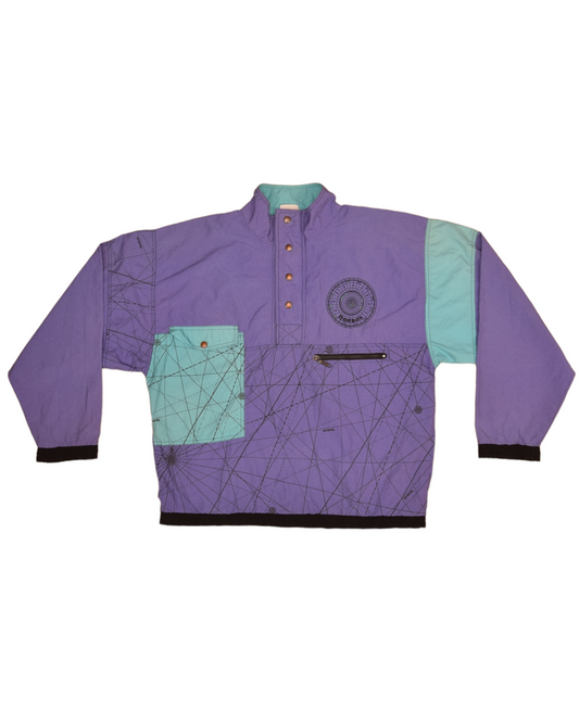 Vintage 90's Reebook Zodiac Jacket Shell Size XL XXL Purple Green