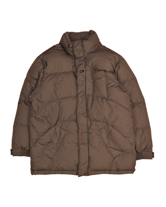 Nike Y2K '00's Puffer Thick Jacket Athletic Product Grey Size M Grey Duck Down Feathers