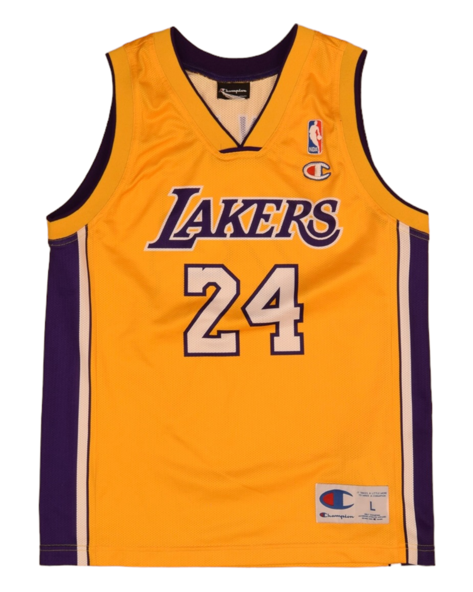 Kobe Bryant L.A. Lakers Champion #24 Home Basketball NBA Jersey Yellow Size Y-L