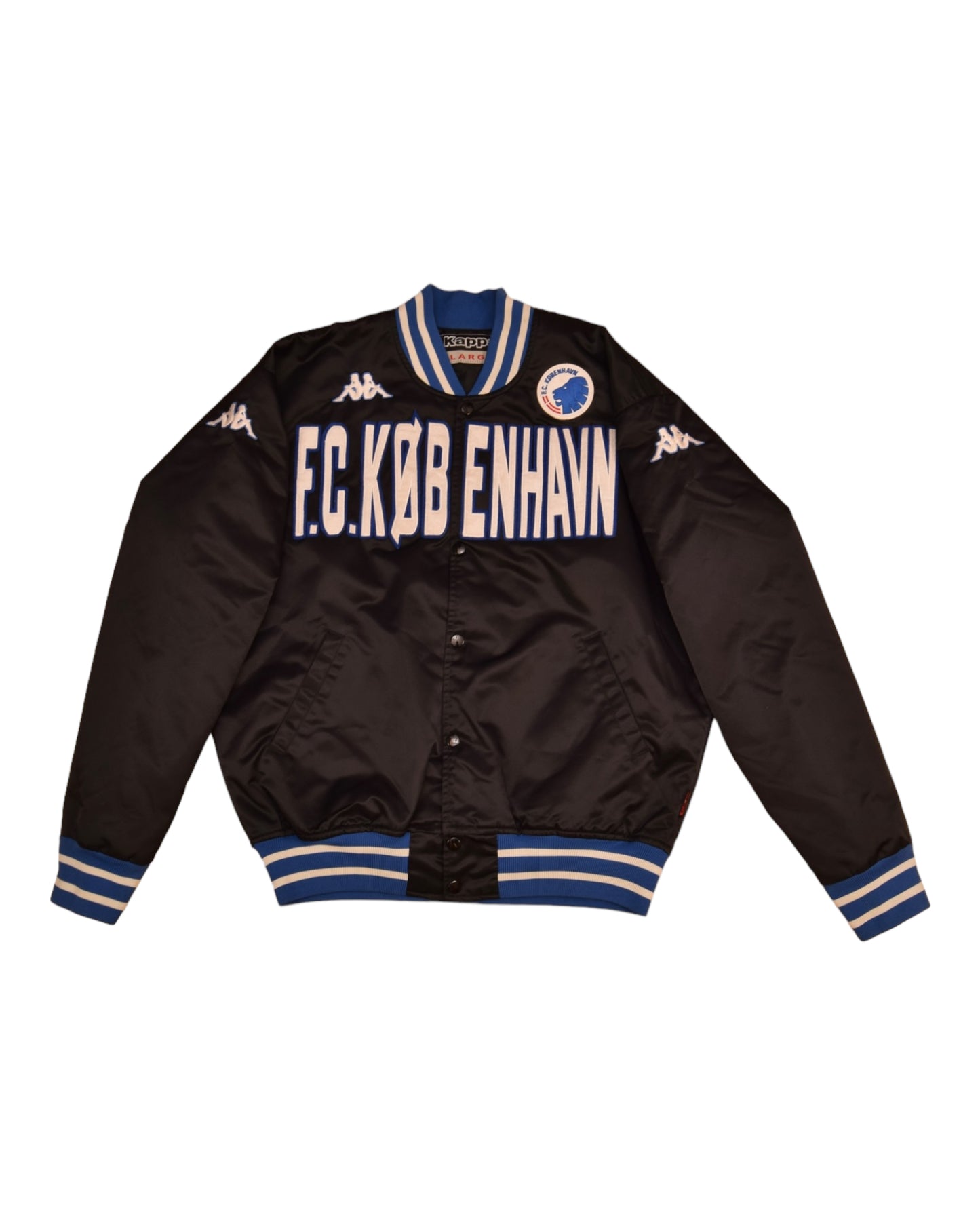 FC Copenhagen FC København Kappa 2010 - 2011 Varsity Bomber Jacket College Baseball Size L Black